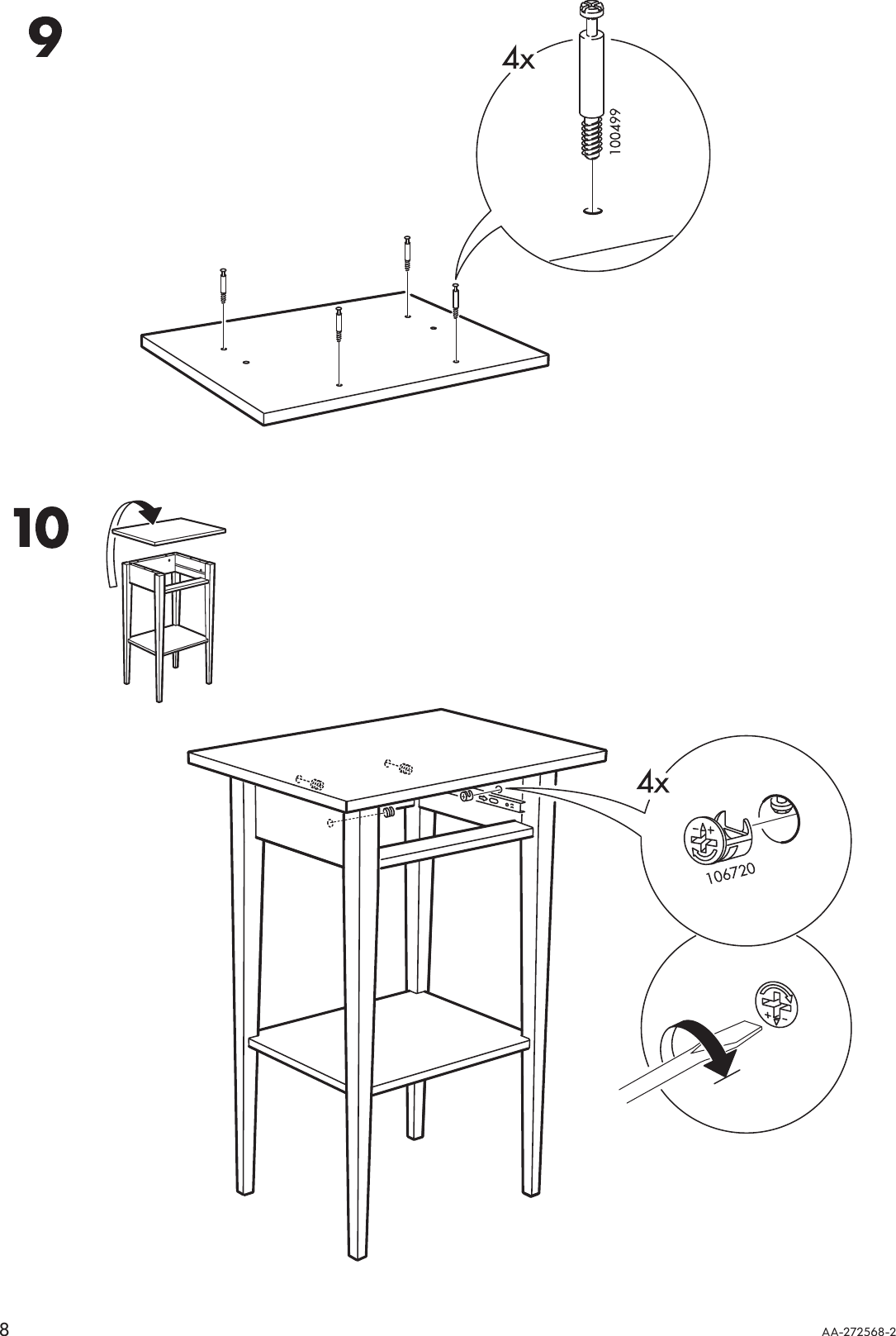 Page 8 of 12 - Ikea Ikea-Hemnes-Bedside-Table-18X14-Assembly-Instruction