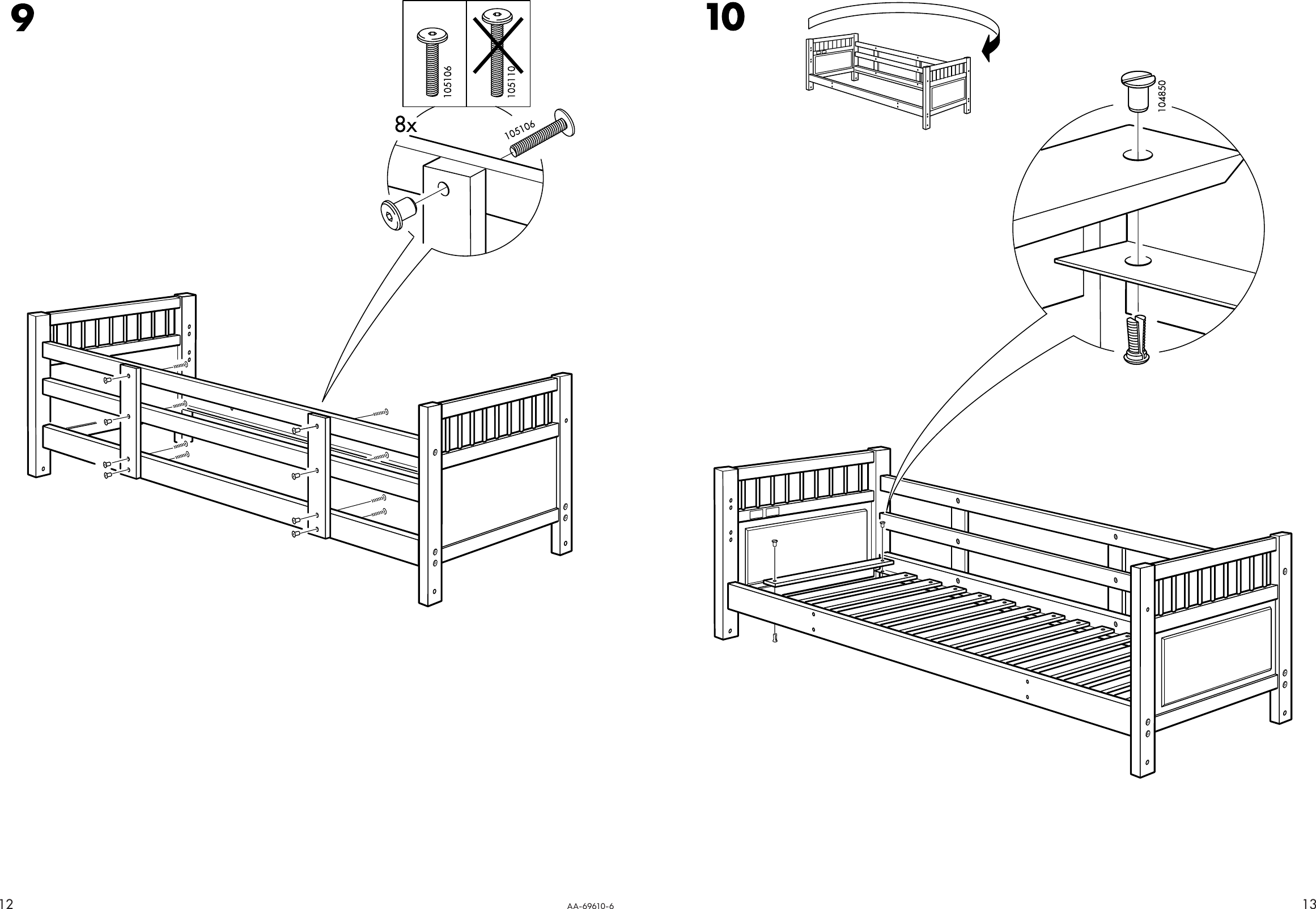 Page 12 of 12 - Ikea Ikea-Hemnes-Bunk-Bedframe-Twin-Assembly-Instruction