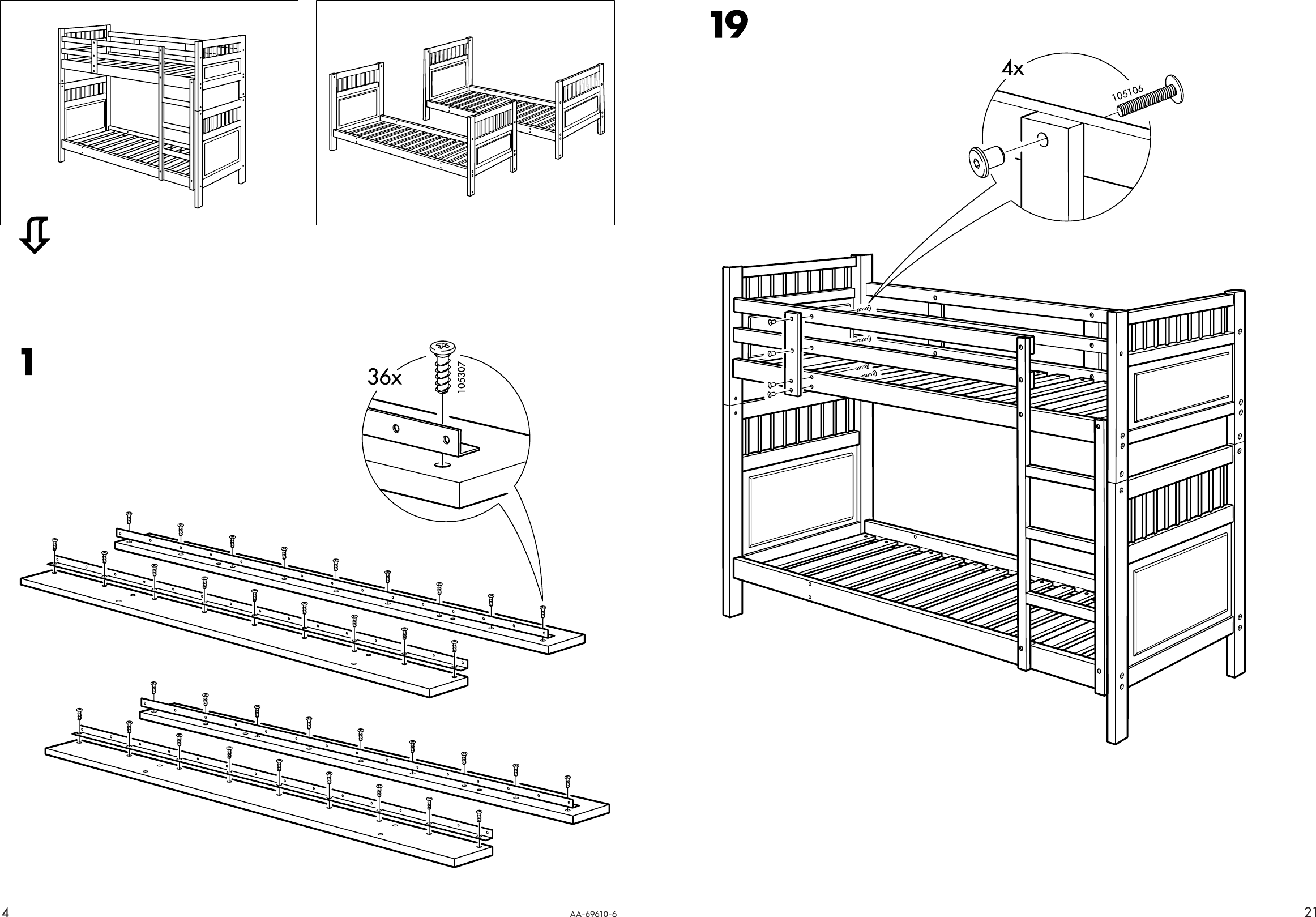 Ikea Hemnes Bunk Bedframe Twin Assembly, Ikea Bunk Bed Instructions