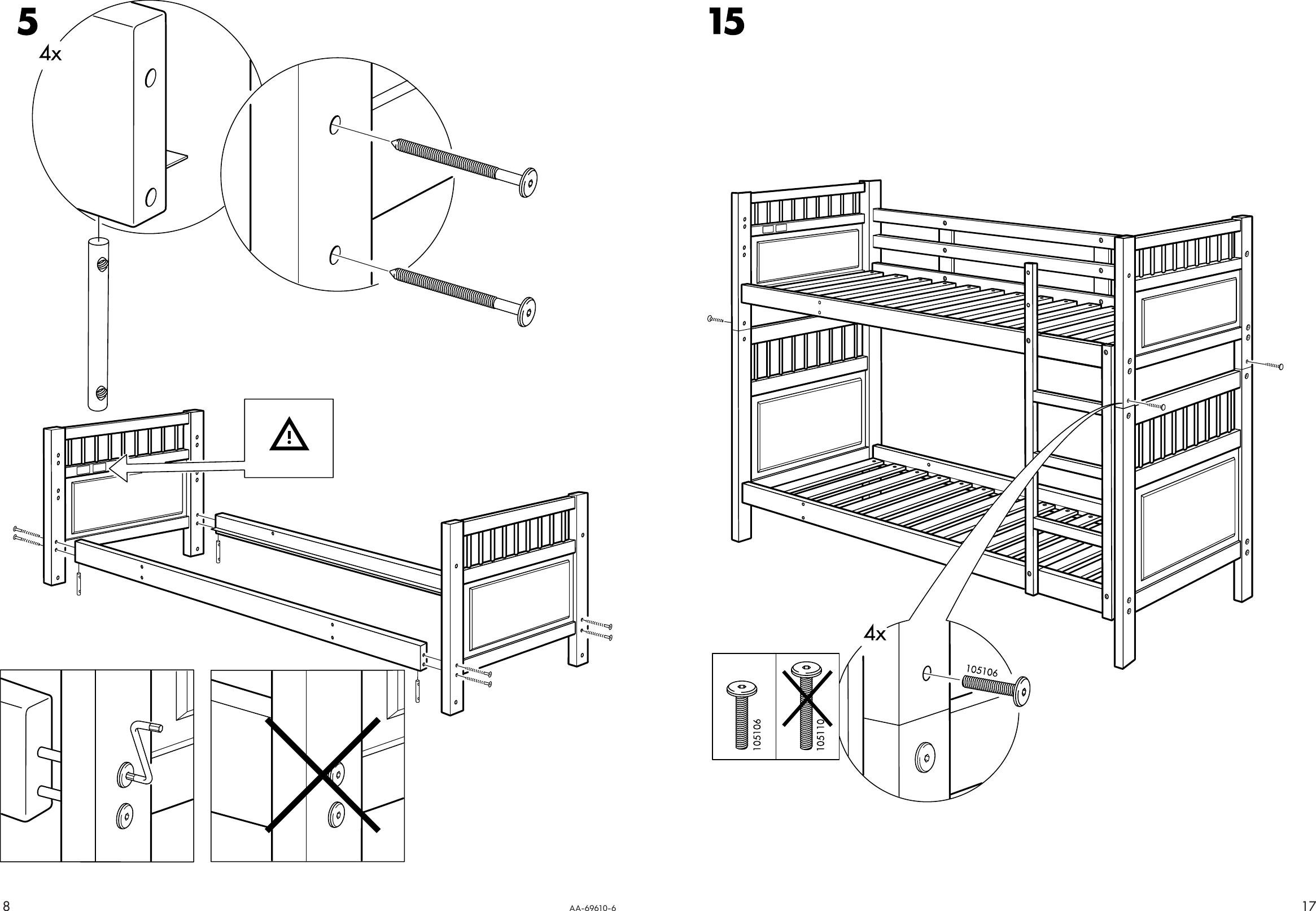 Ikea Hemnes Bunk Bedframe Twin Assembly, Ikea Bunk Bed Assembly Instructions