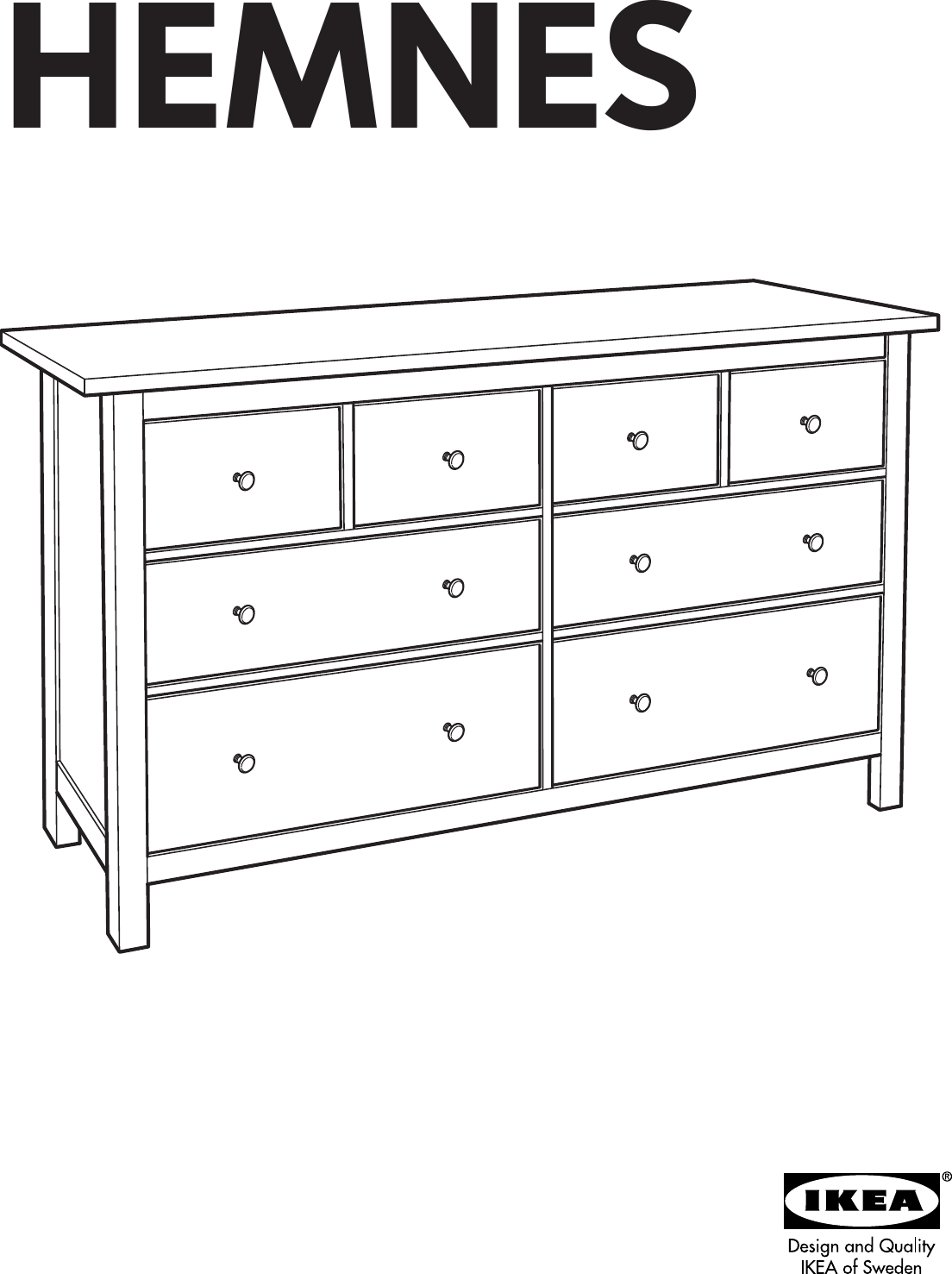 Ikea Hemnes Chest 8 Drawers 64x38 Assembly Instruction