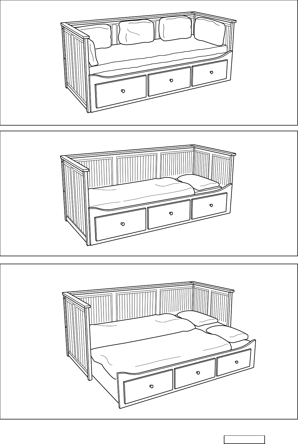 Ikea Hemnes Day Bed W 3 Drawers Assembly Instruction