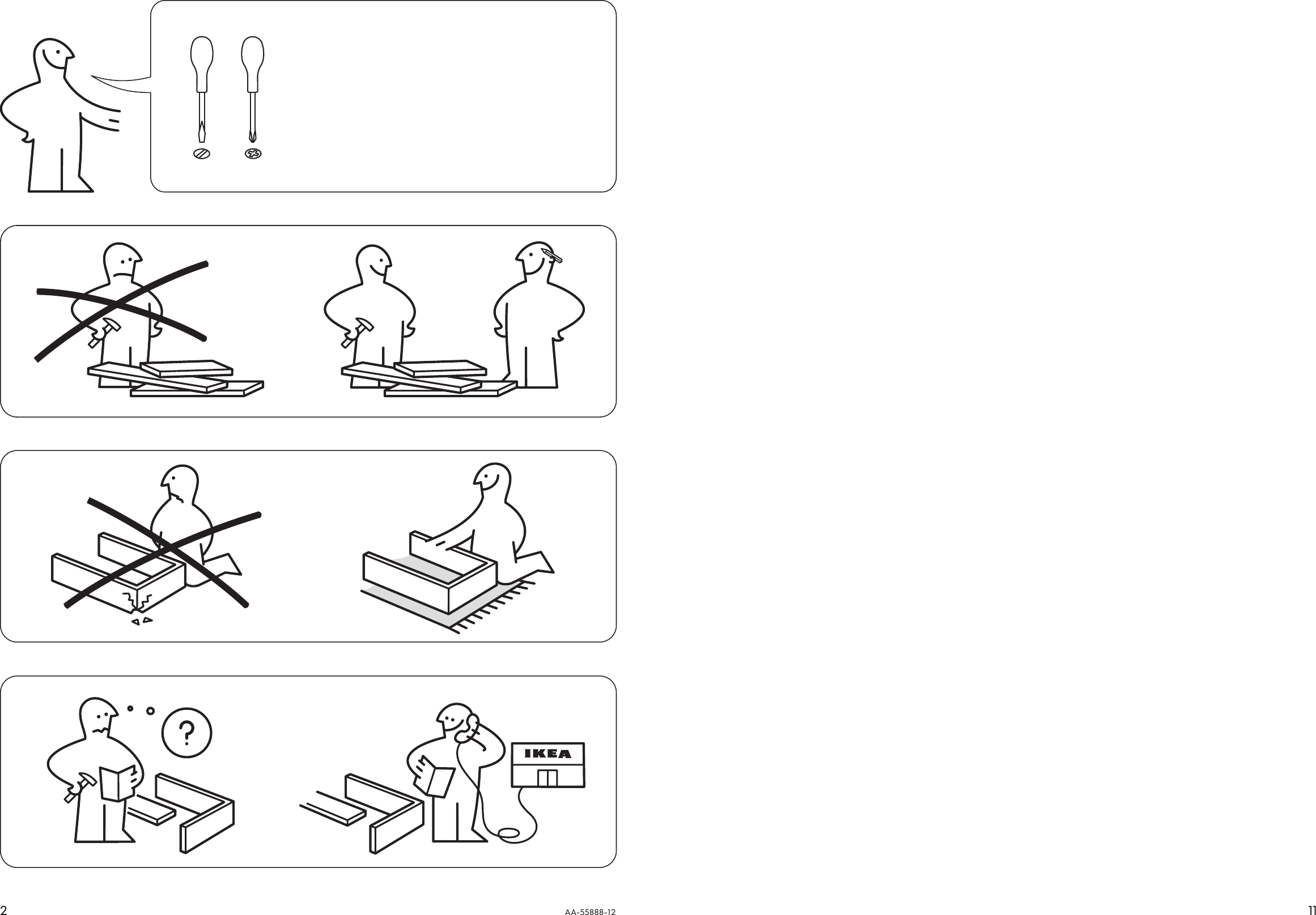 Page 2 of 6 - Ikea Ikea-Hemnes-Head-Footboard-Full-Double-Assembly-Instruction