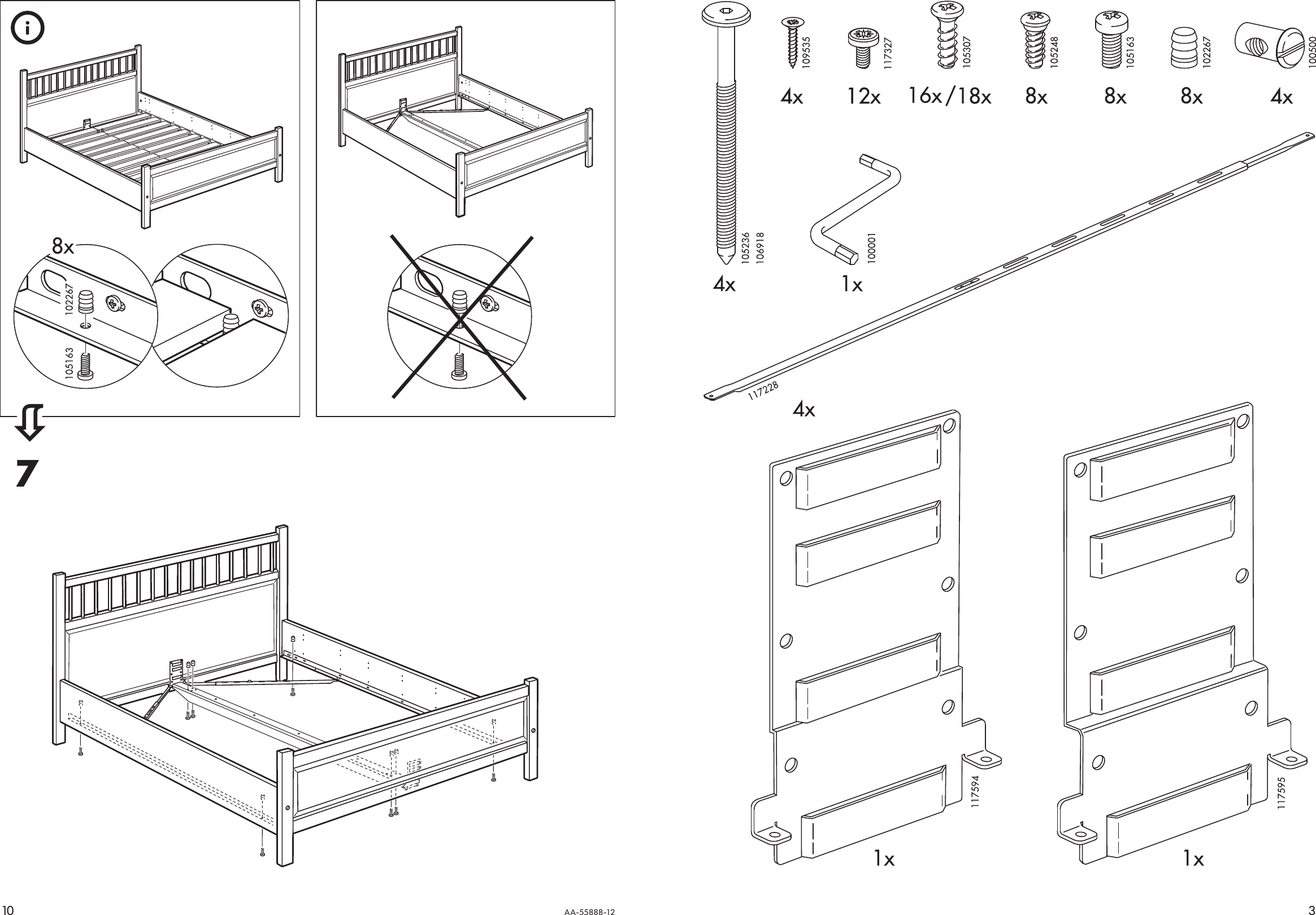 Page 3 of 6 - Ikea Ikea-Hemnes-Head-Footboard-Full-Double-Assembly-Instruction