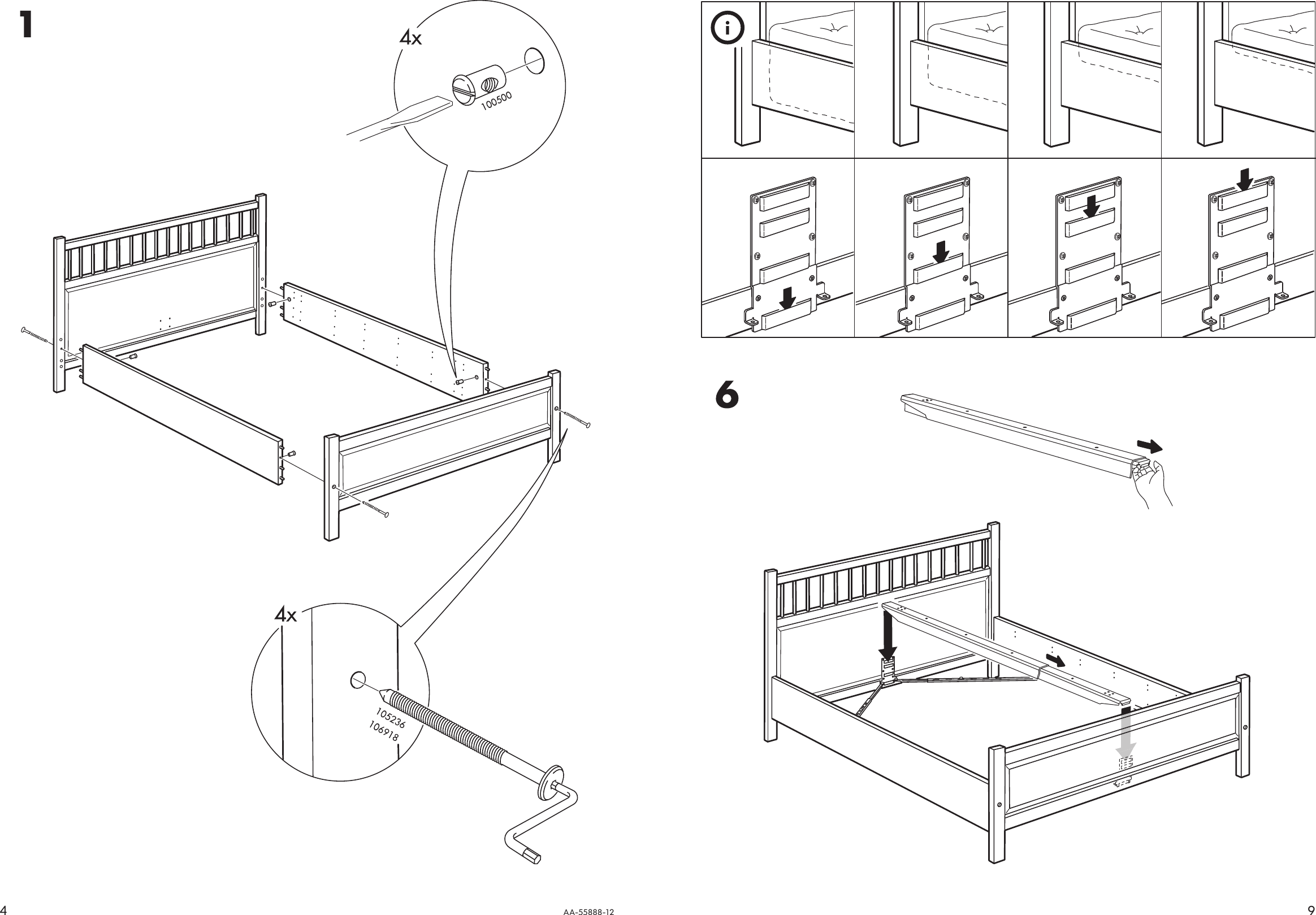 Page 4 of 6 - Ikea Ikea-Hemnes-Head-Footboard-Full-Double-Assembly-Instruction