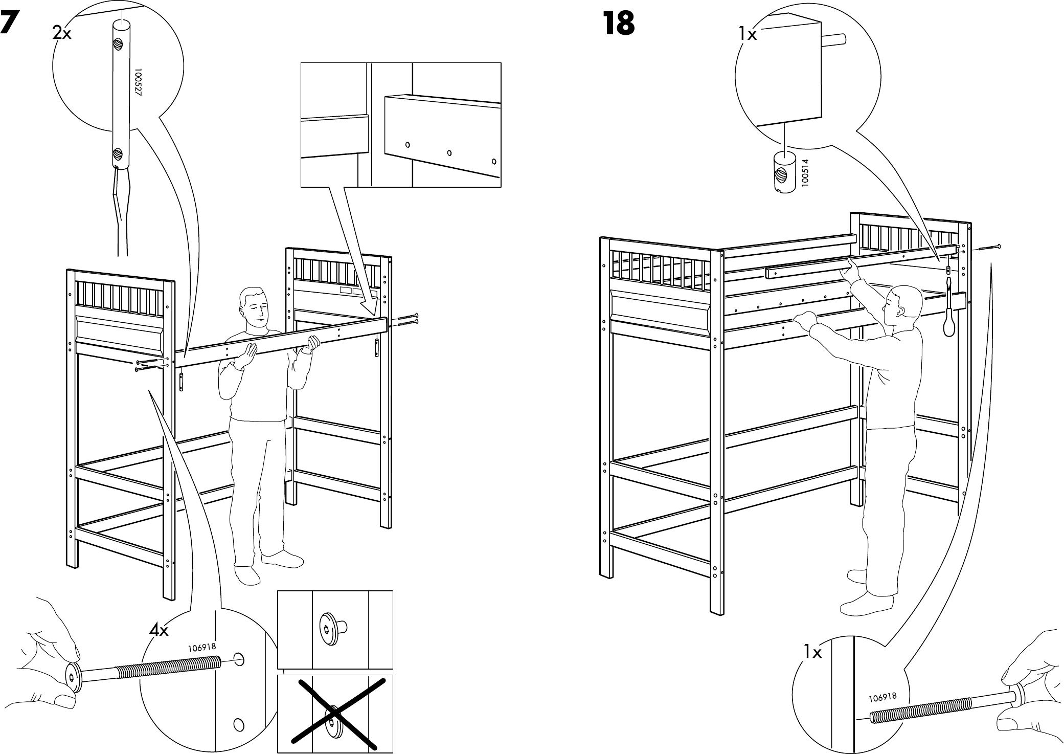 Ikea Hemnes Loft Bedframe Twin Assembly Instruction 3