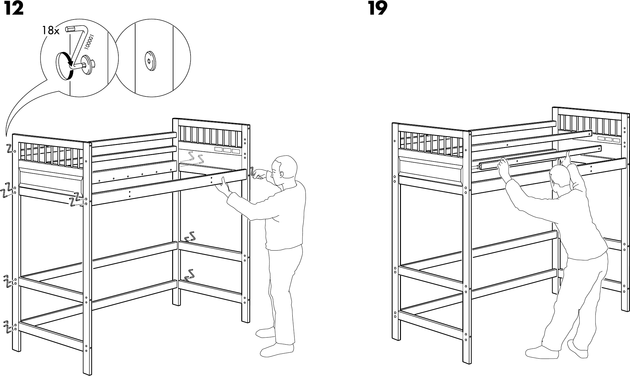 Ikea Hemnes Loft Bedframe Twin Assembly Instruction 3