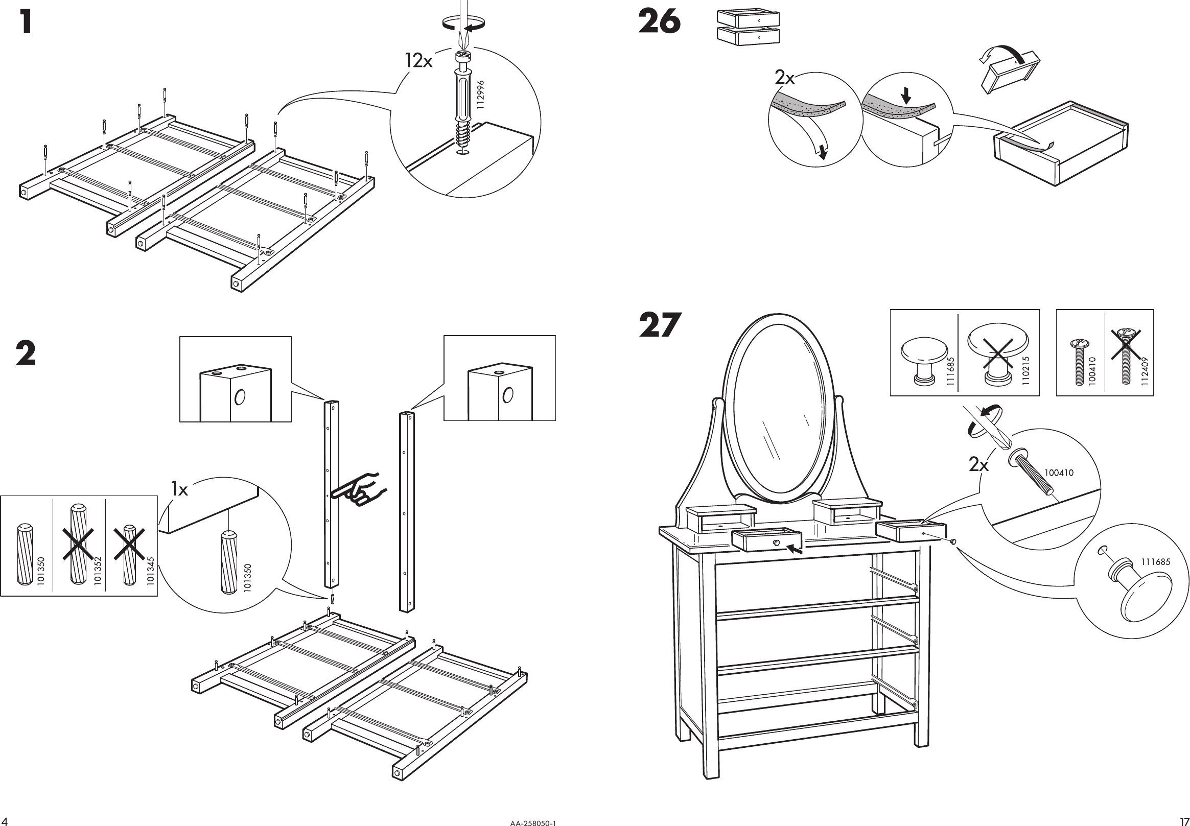 Page 4 of 10 - Ikea Ikea-Hemnes-Mirror-Chest-43X75-Assembly-Instruction