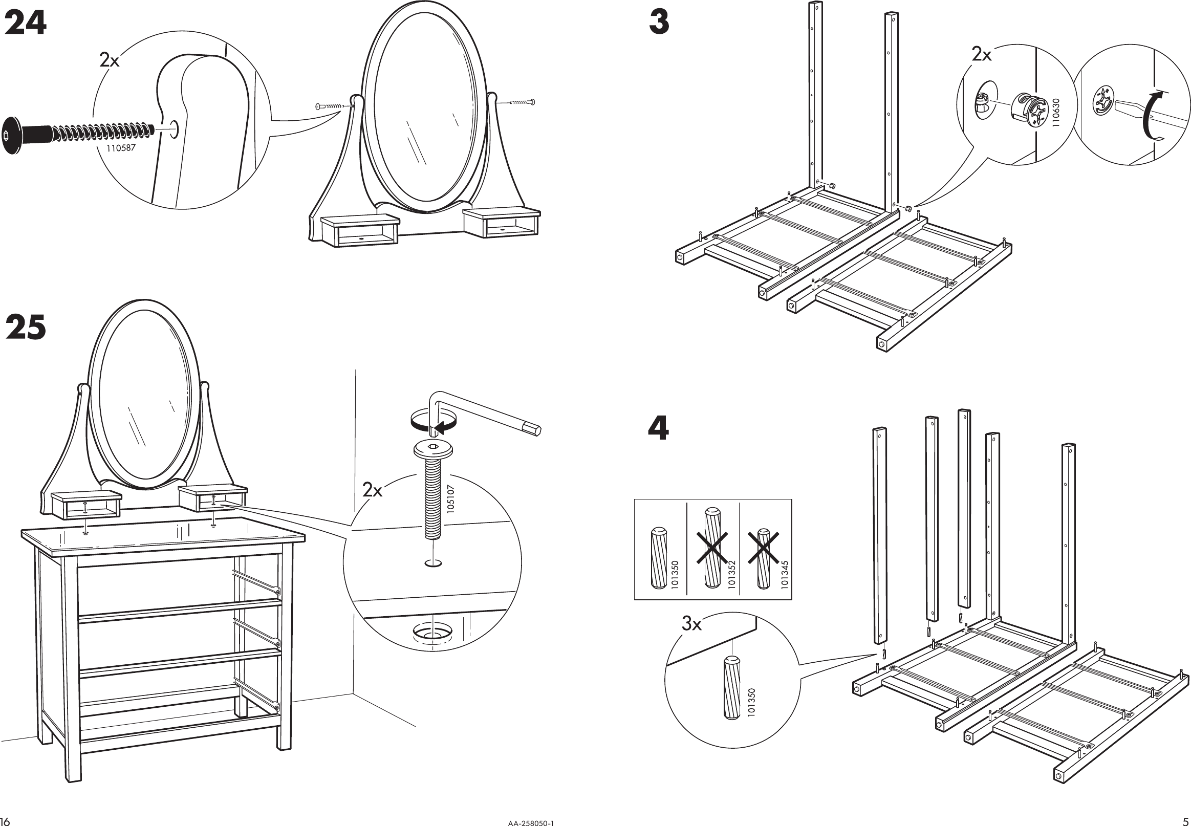 Page 5 of 10 - Ikea Ikea-Hemnes-Mirror-Chest-43X75-Assembly-Instruction