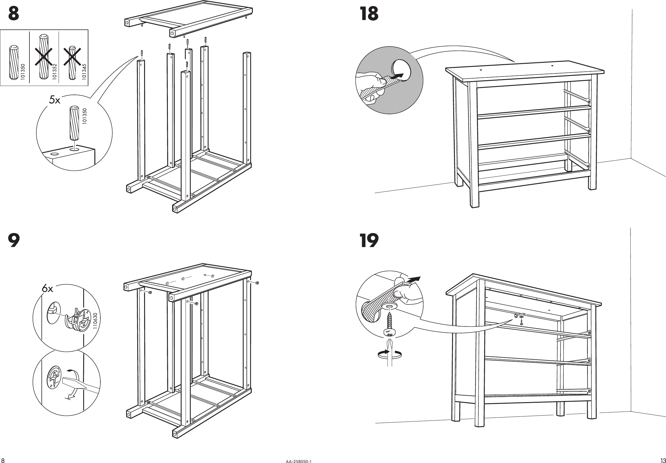 Page 8 of 10 - Ikea Ikea-Hemnes-Mirror-Chest-43X75-Assembly-Instruction