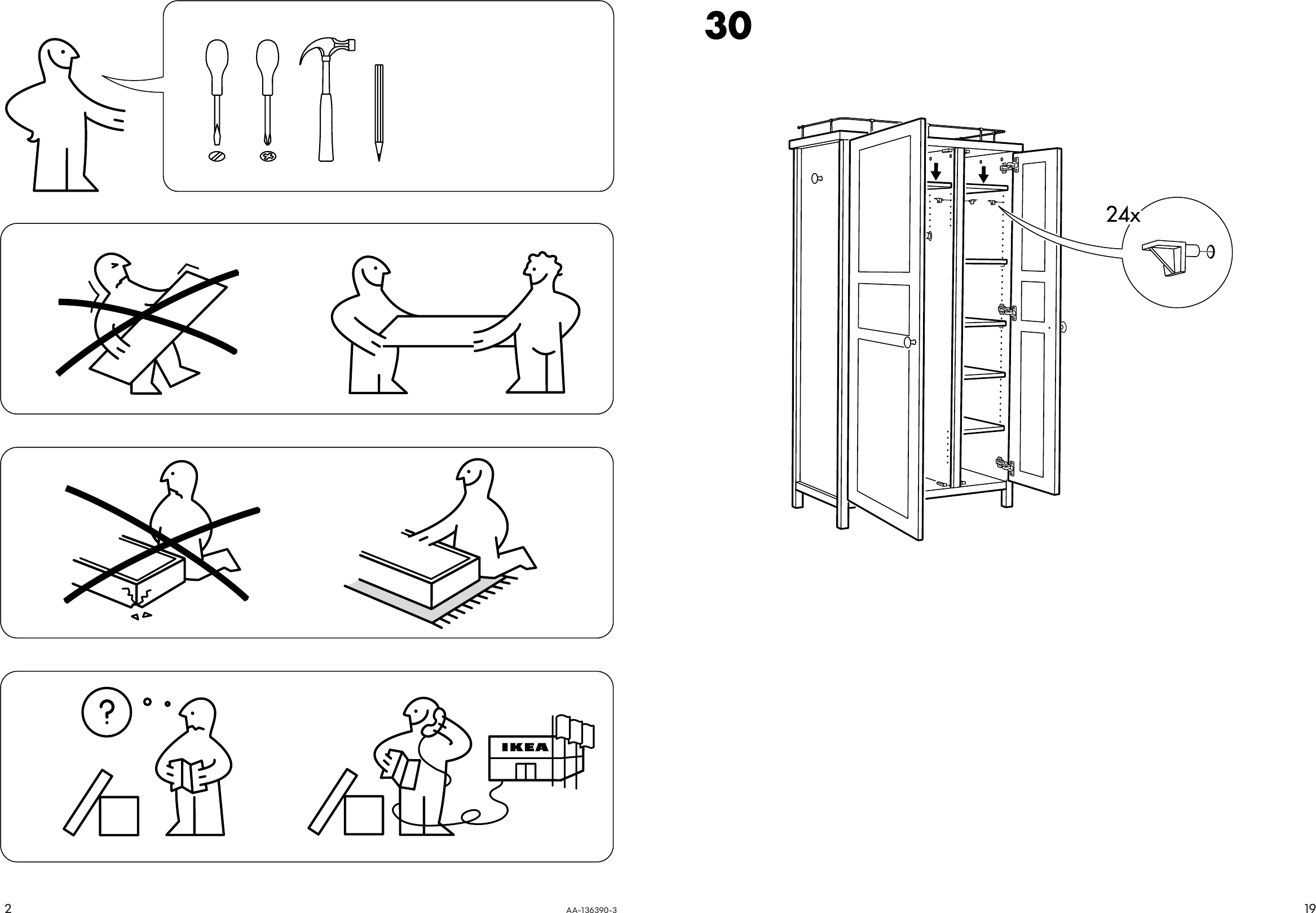 Page 2 of 10 - Ikea Ikea-Hemnes-Wardrobe-Assembly-Instruction