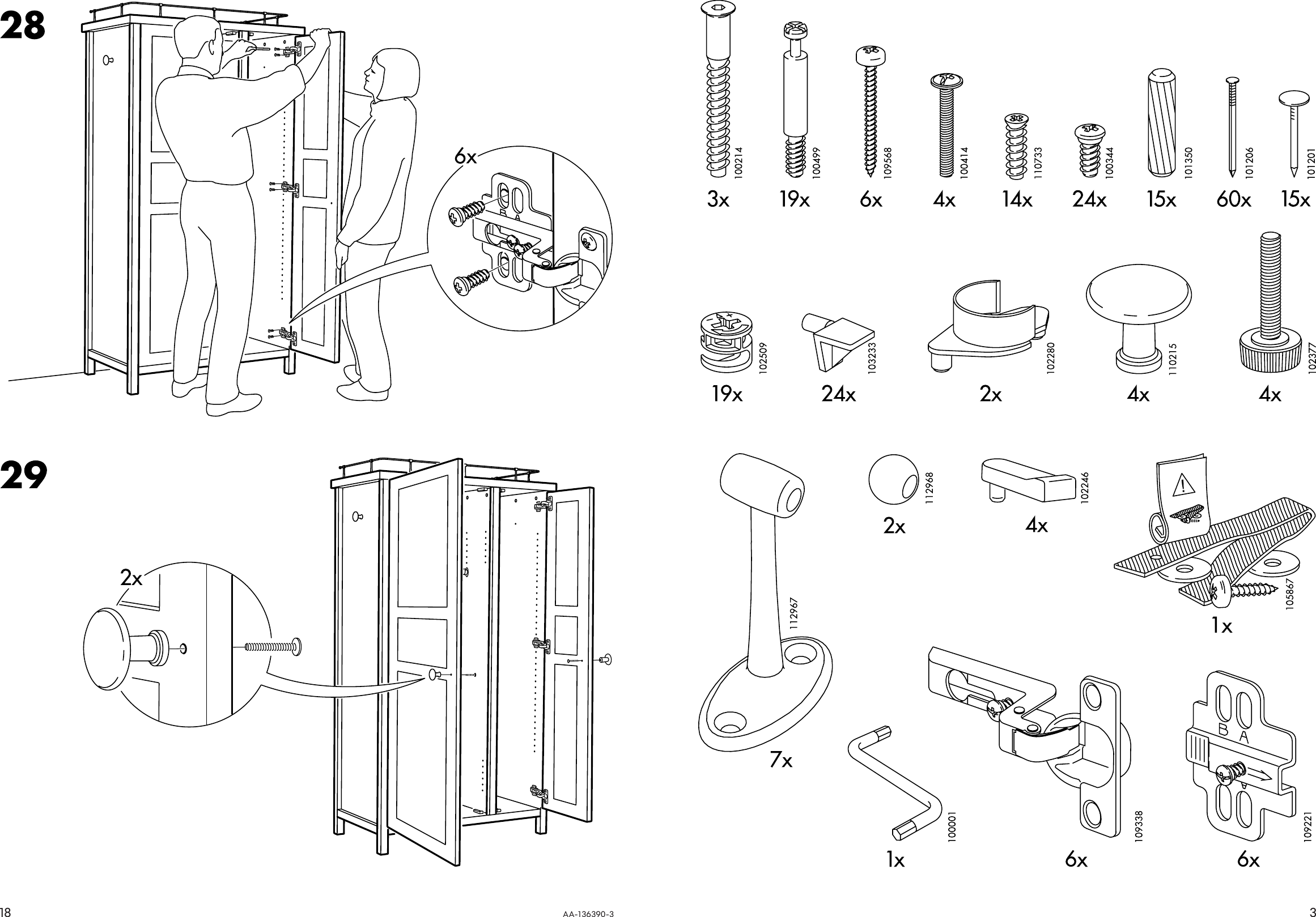 Page 3 of 10 - Ikea Ikea-Hemnes-Wardrobe-Assembly-Instruction