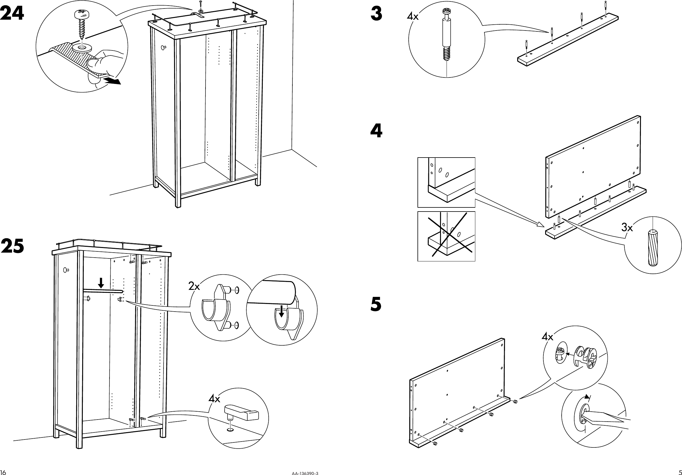 IkeaHemnesWardrobeAssemblyInstruction.744951913 User Guide Page 5 