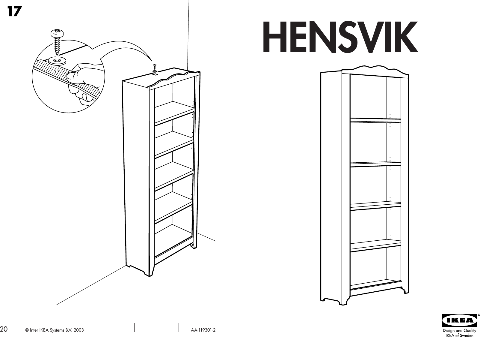 Ikea Hensvik Bookcase 27 1 2x73 4 Assembly Instruction 2