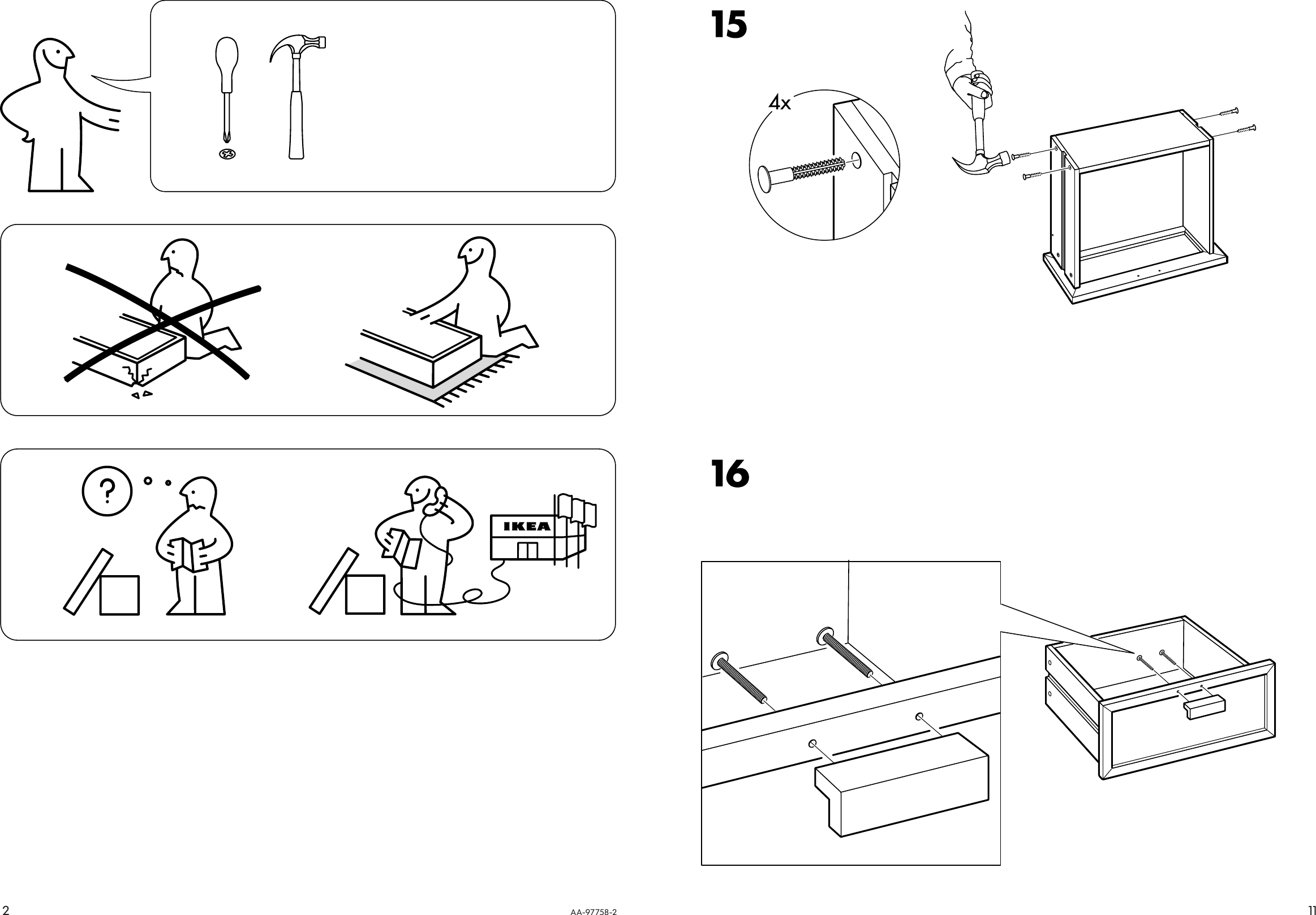 Page 2 of 6 - Ikea Ikea-Hopen-Bedside-Table-39X17-Assembly-Instruction