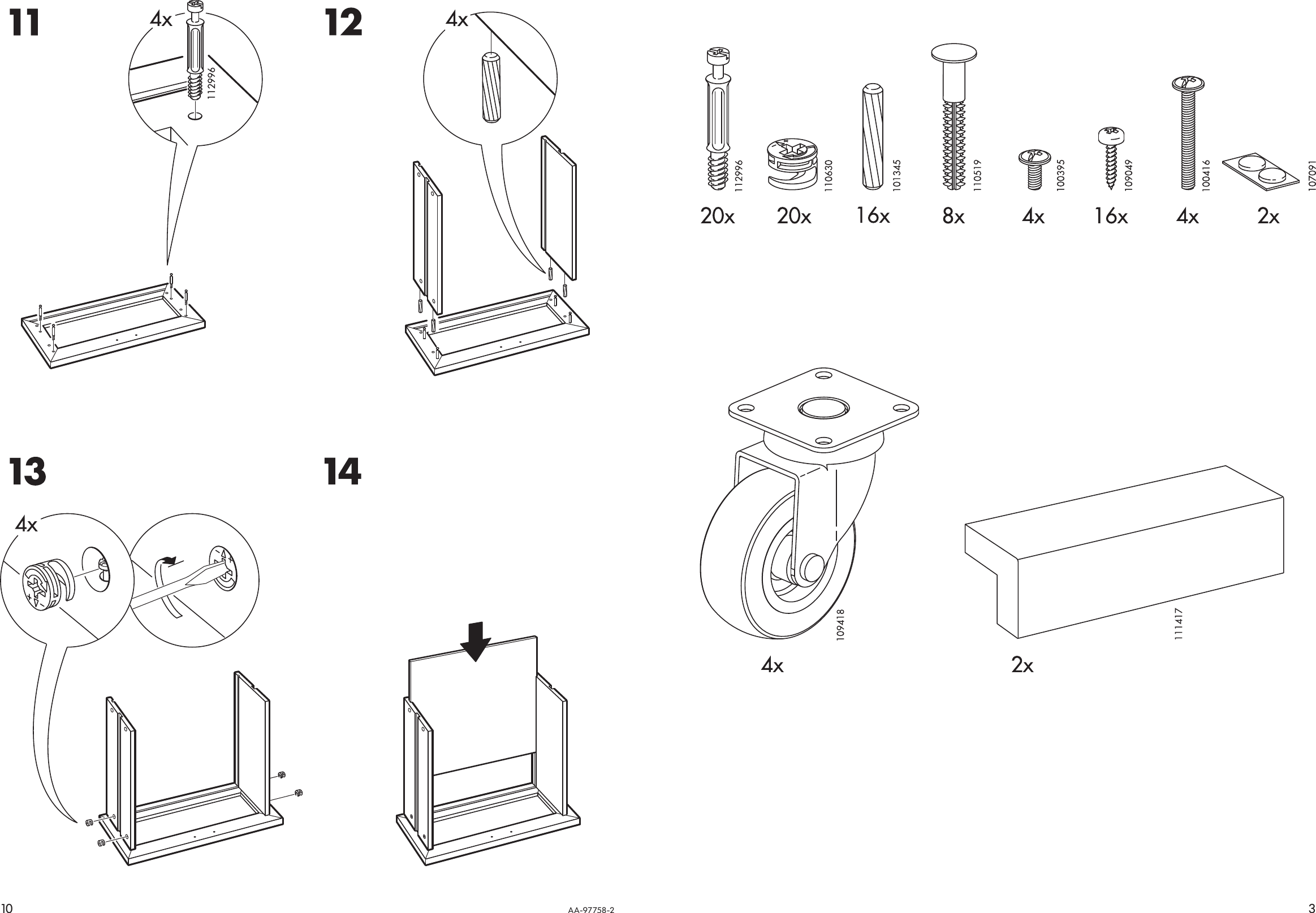 Page 3 of 6 - Ikea Ikea-Hopen-Bedside-Table-39X17-Assembly-Instruction