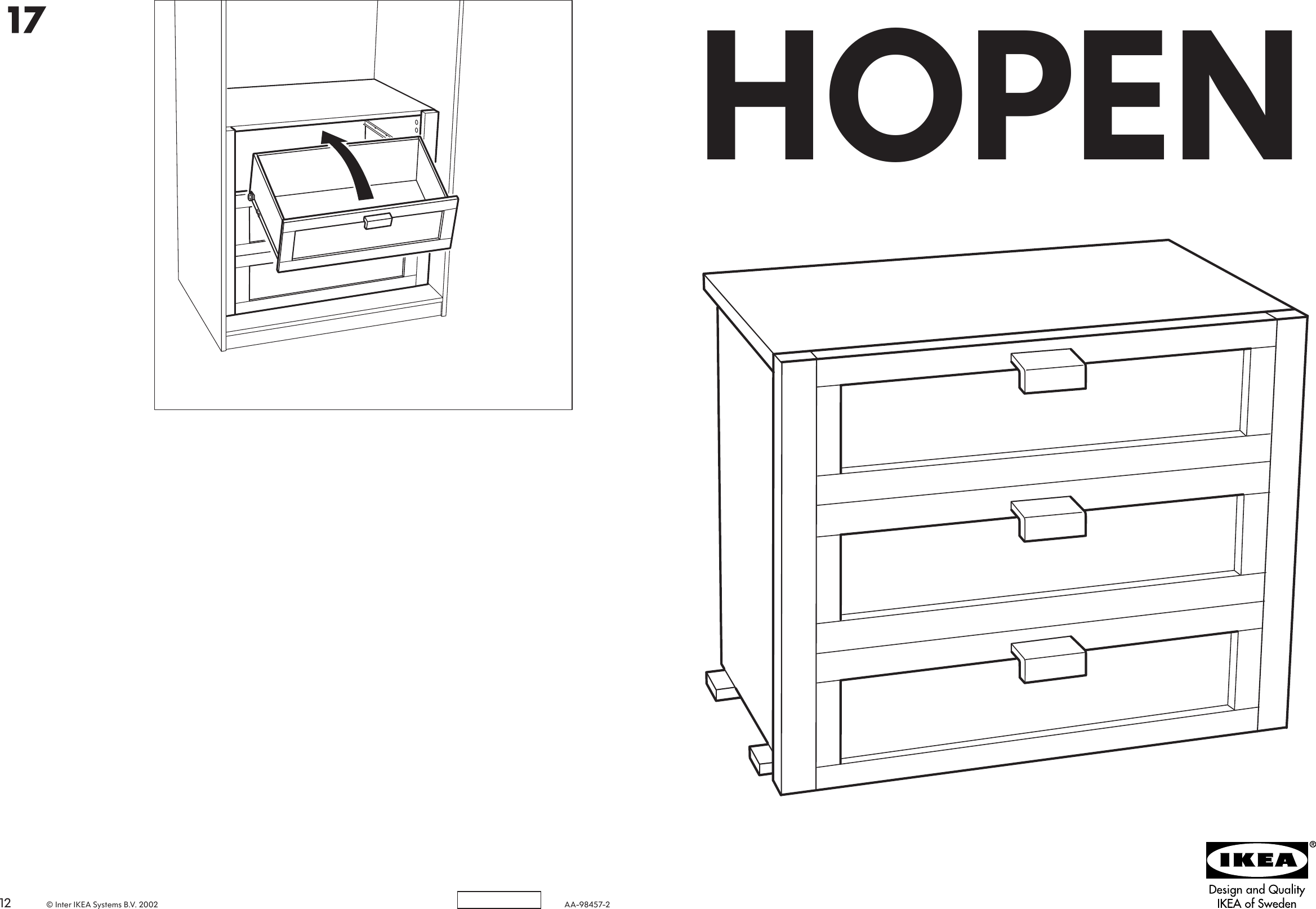 Page 1 of 6 - Ikea Ikea-Hopen-Interior-Chest-Drawers-32-Assembly-Instruction