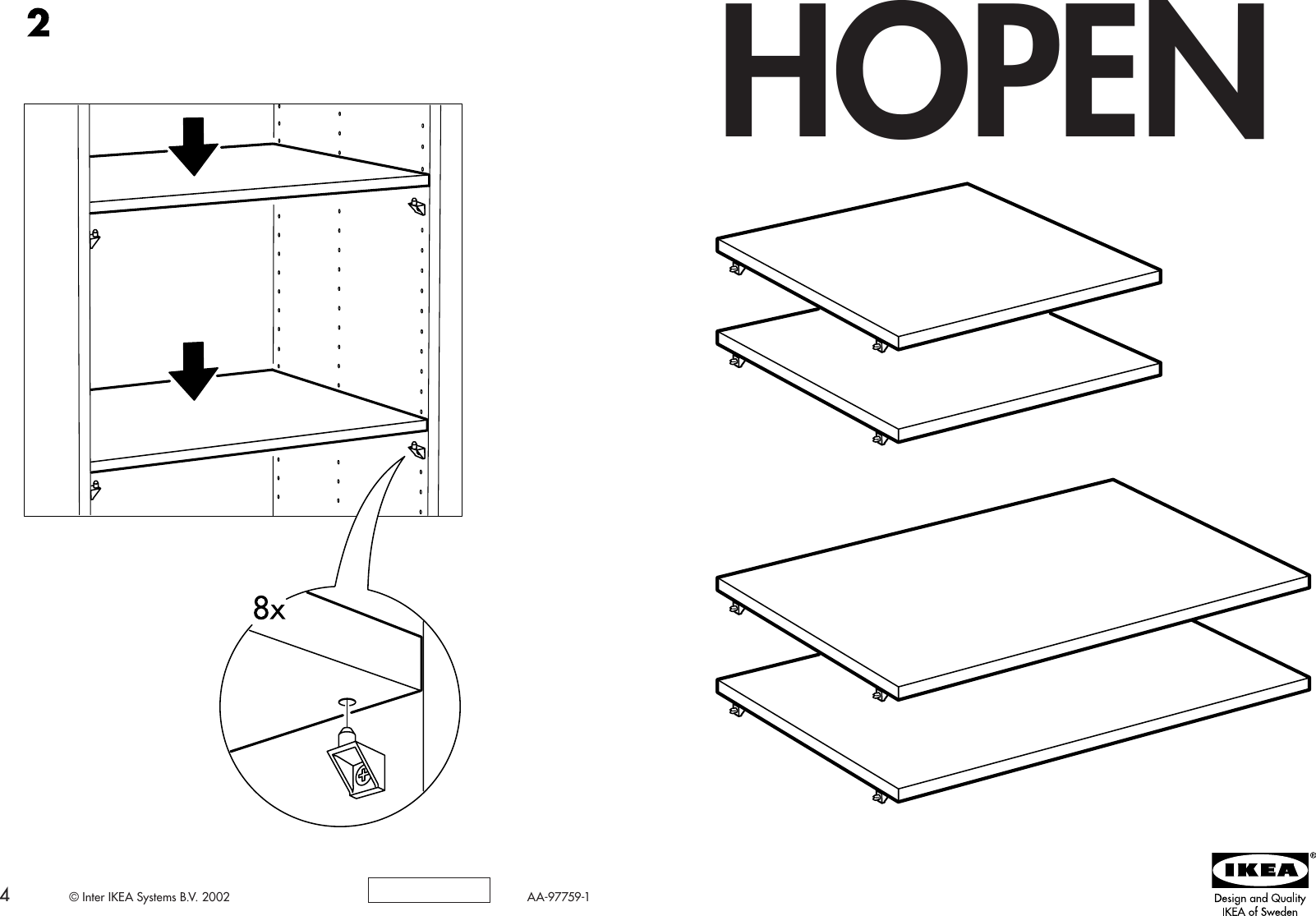 Page 1 of 2 - Ikea Ikea-Hopen-Shelf-2Pk-Assembly-Instruction-2  Ikea-hopen-shelf-2pk-assembly-instruction