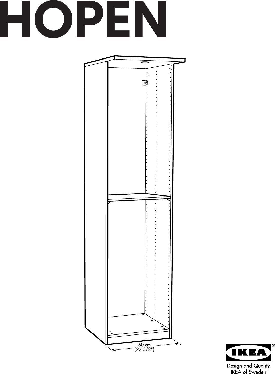 Ikea Hopen Wardrobe Frame 24X24X93 Assembly Instruction