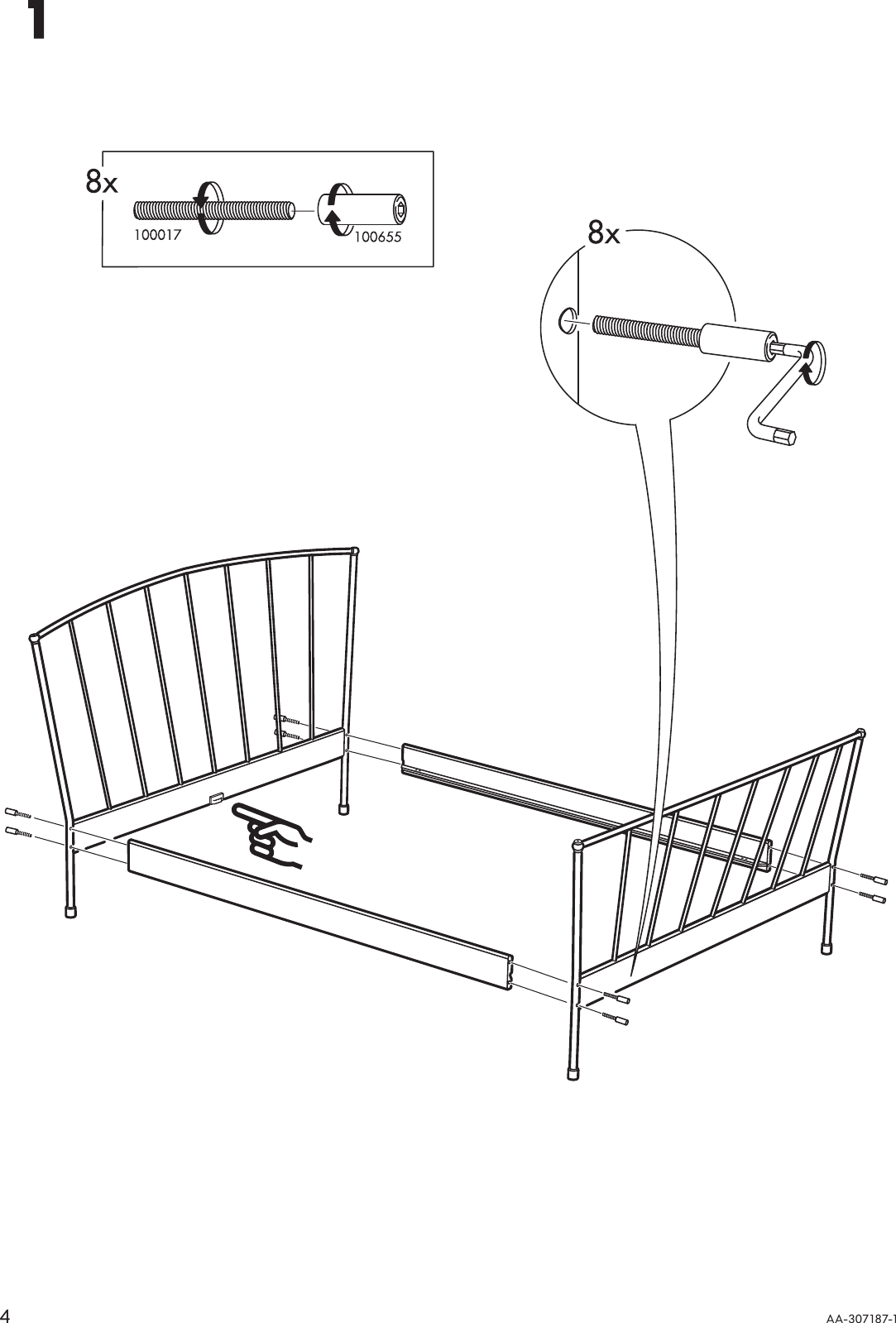 Page 4 of 8 - Ikea Ikea-Ibestad-Bed-Frame-Full-Queen-Assembly-Instruction