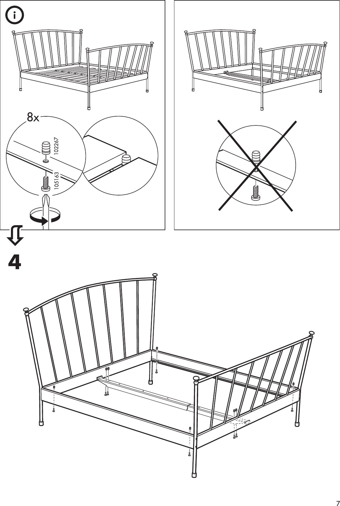 Page 7 of 8 - Ikea Ikea-Ibestad-Bed-Frame-Full-Queen-Assembly-Instruction