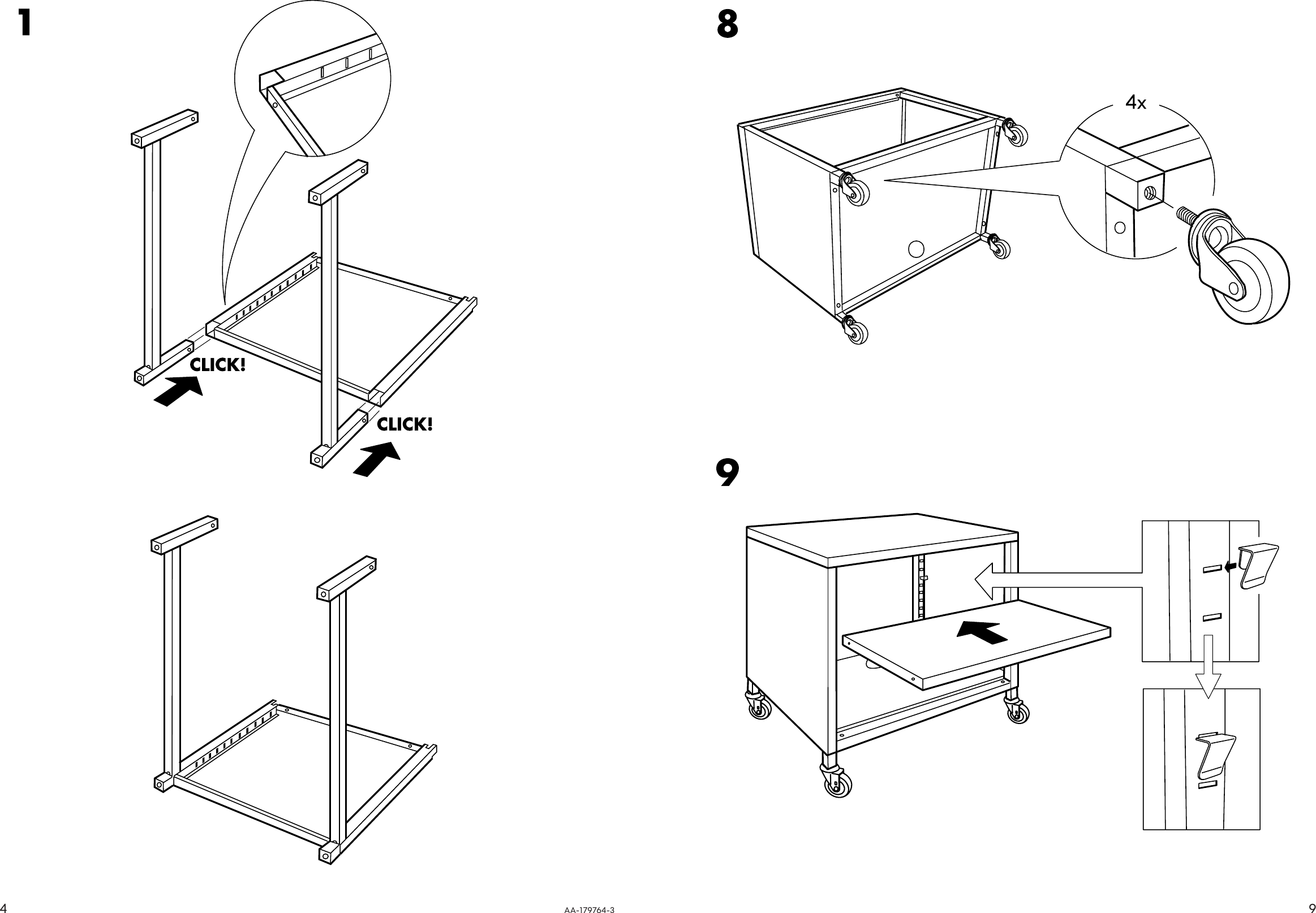 Page 4 of 6 - Ikea Ikea-Ikea-Ps-Cabinet-W-Casters-23-5-8X19-5-8-Assembly-Instruction