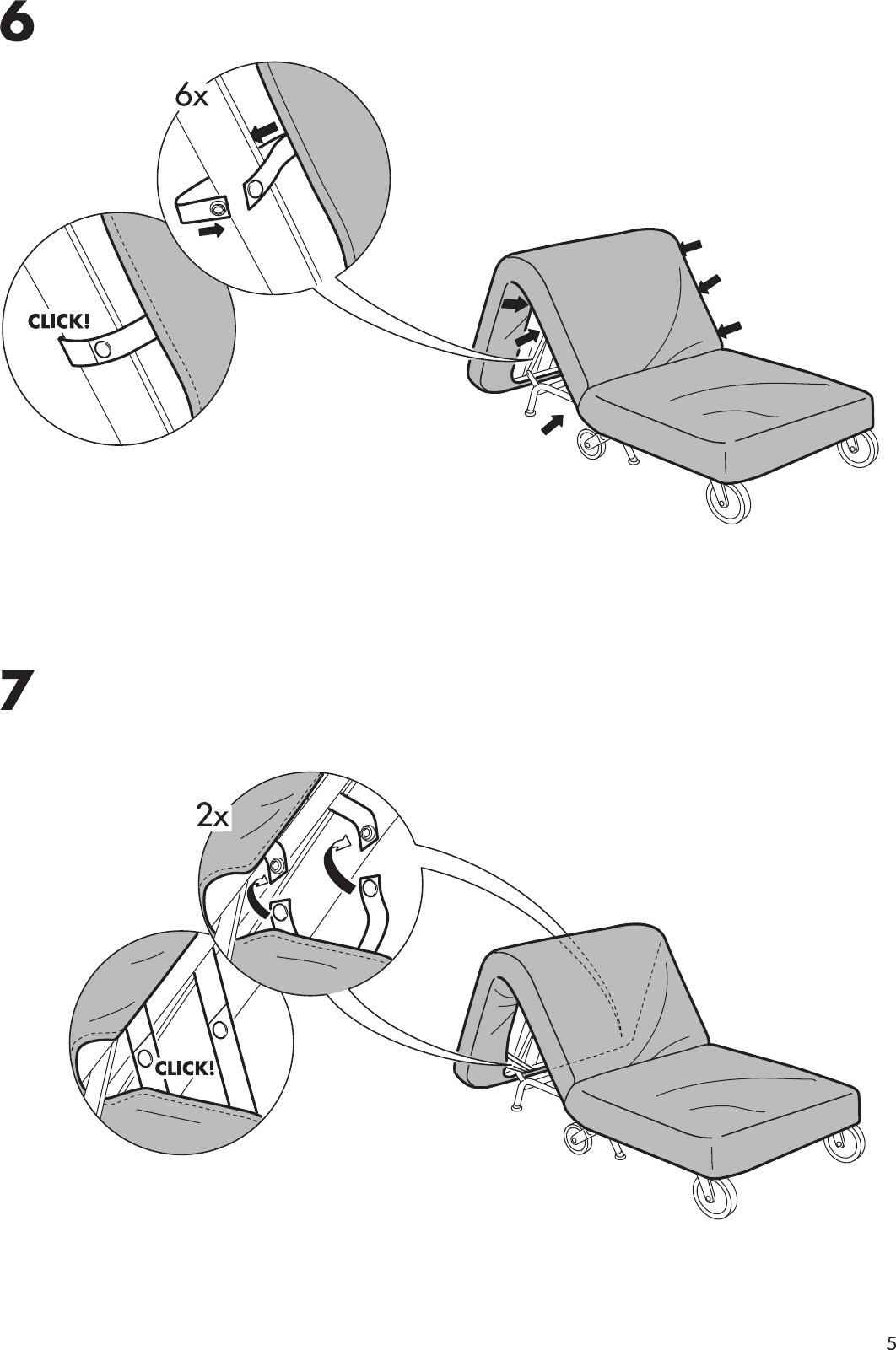 Page 5 of 8 - Ikea Ikea-Ikea-Ps-Chair-Bed-Cover-Assembly-Instruction