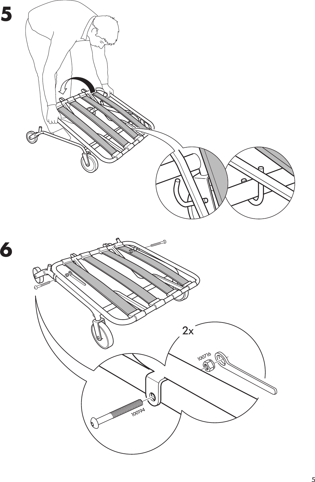Page 5 of 12 - Ikea Ikea-Ikea-Ps-Chair-Bed-Frame-Assembly-Instruction