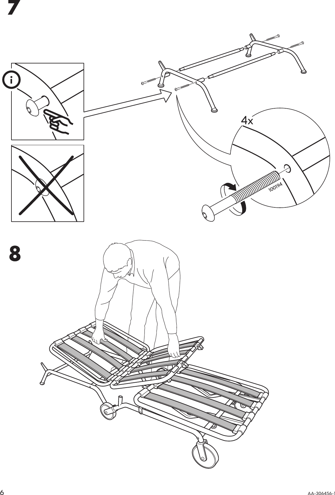 Page 6 of 12 - Ikea Ikea-Ikea-Ps-Chair-Bed-Frame-Assembly-Instruction