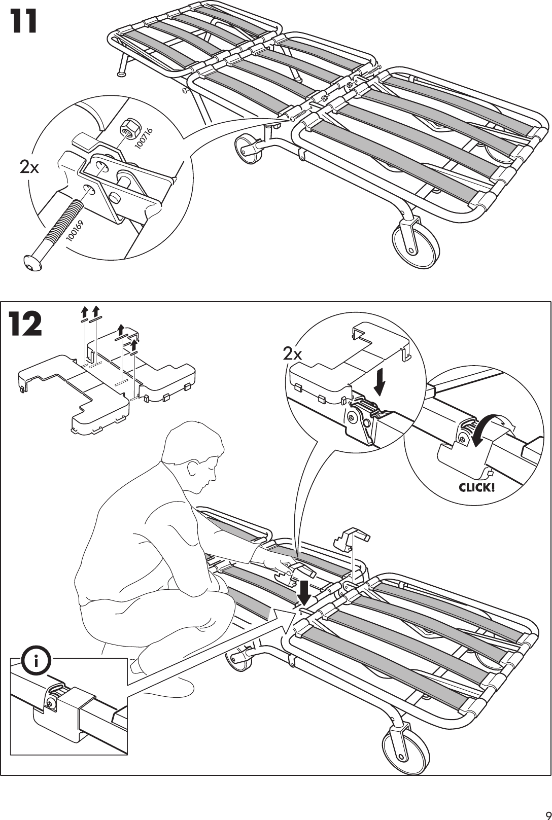 Page 9 of 12 - Ikea Ikea-Ikea-Ps-Chair-Bed-Frame-Assembly-Instruction