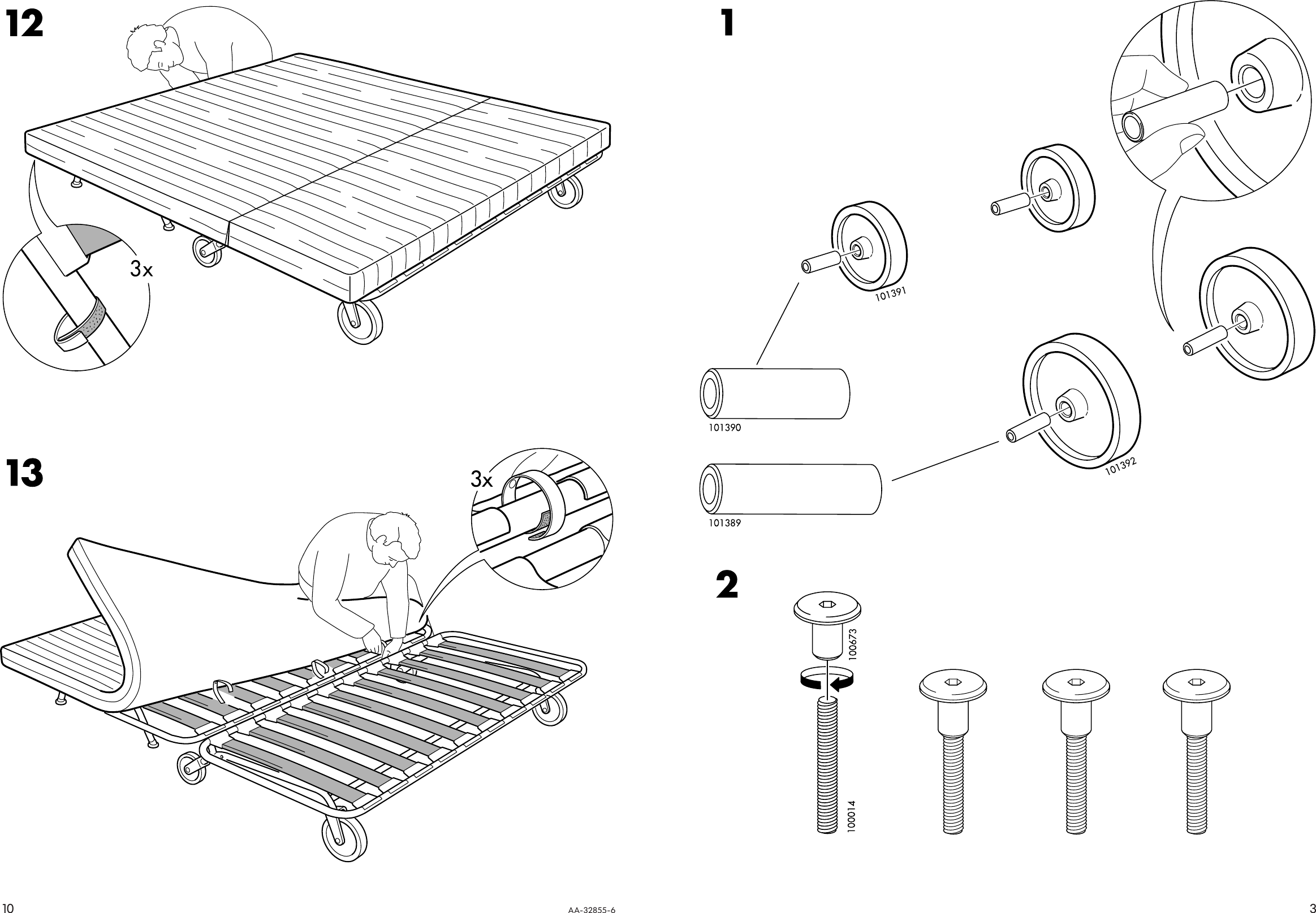 Page 3 of 6 - Ikea Ikea-Ikea-Ps-Sofa-Bed-Frame-Assembly-Instruction