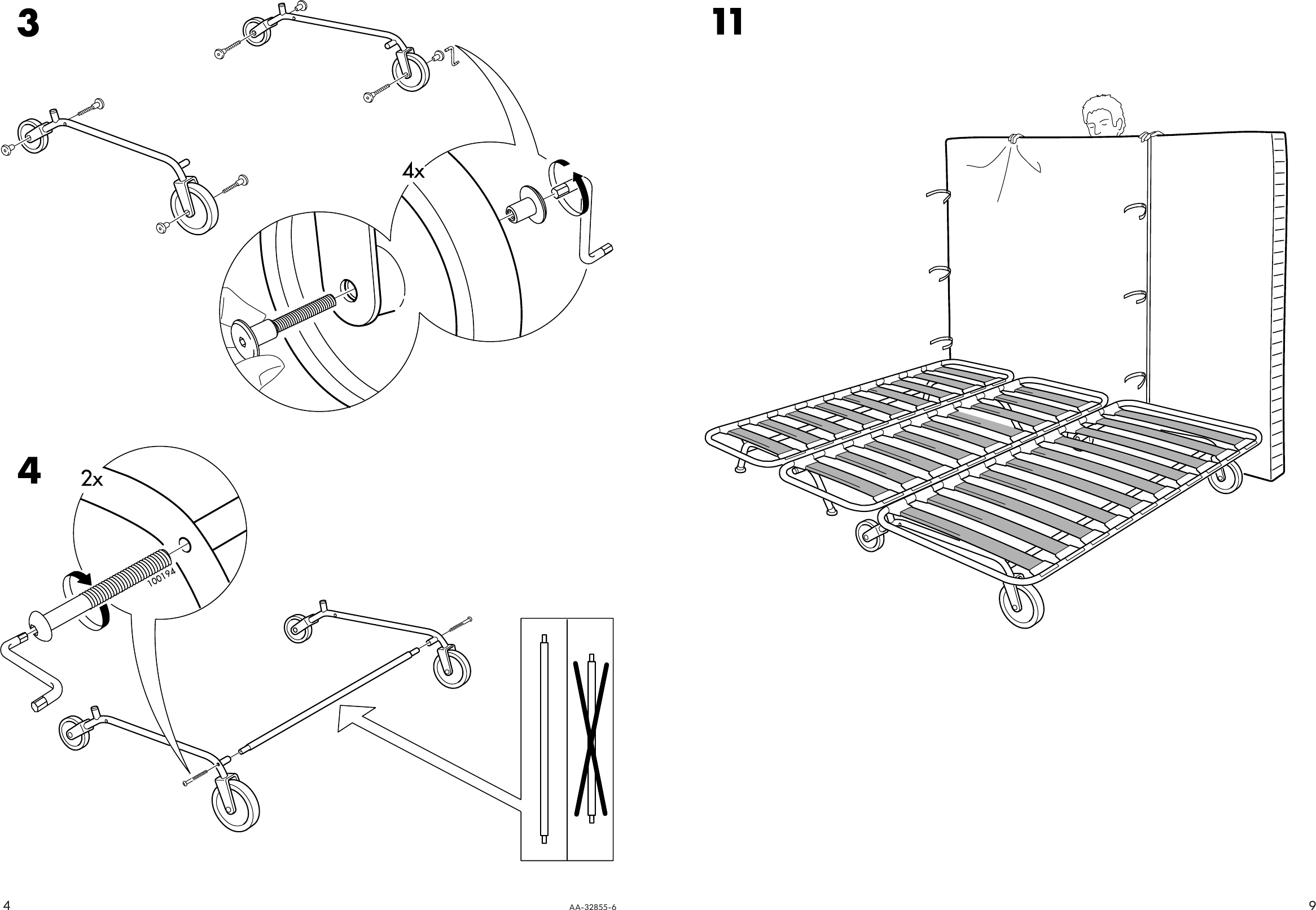 Page 4 of 6 - Ikea Ikea-Ikea-Ps-Sofa-Bed-Frame-Assembly-Instruction