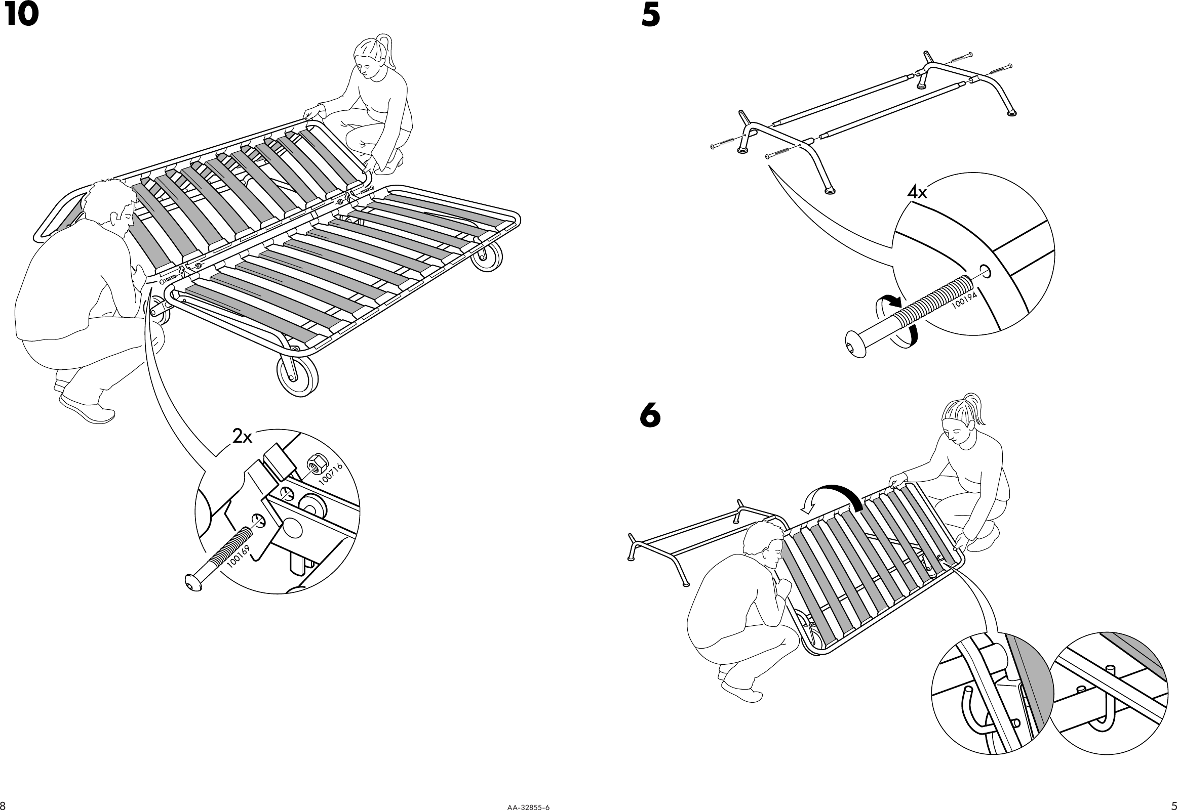 Page 5 of 6 - Ikea Ikea-Ikea-Ps-Sofa-Bed-Frame-Assembly-Instruction