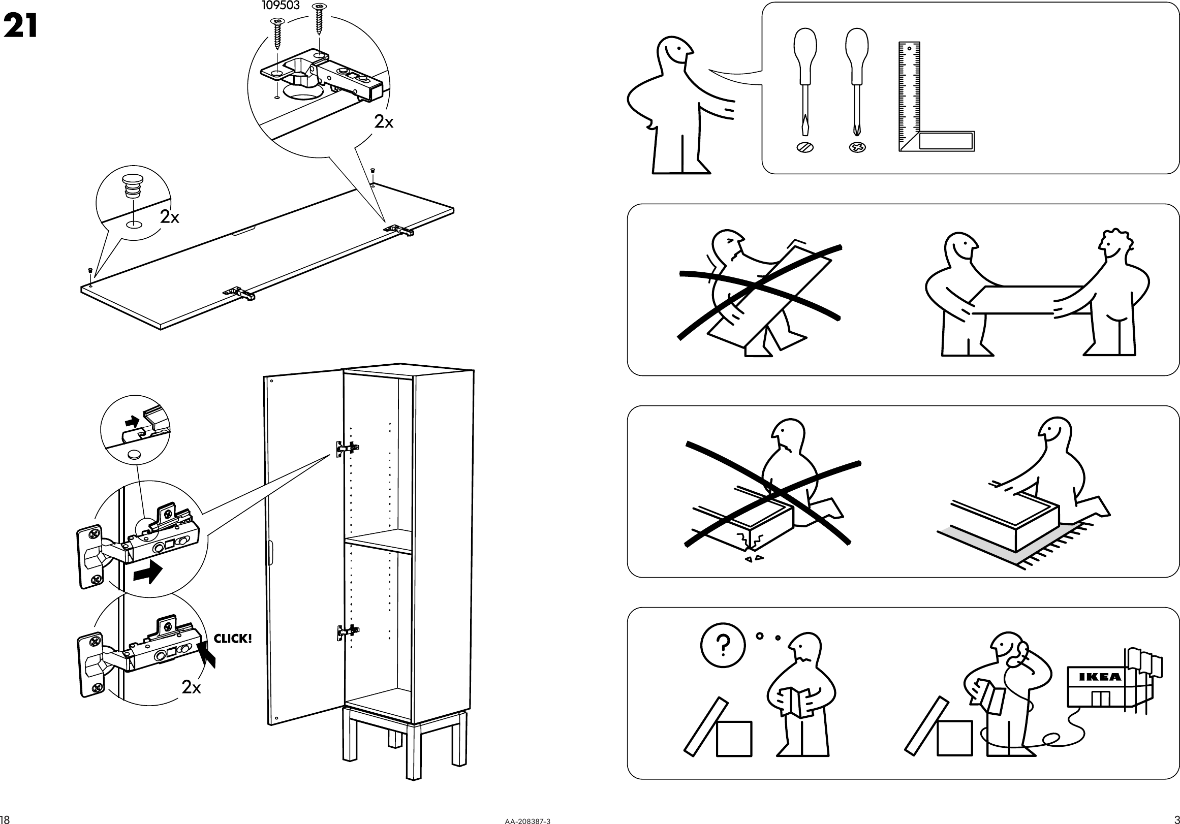 Page 3 of 10 - Ikea Ikea-Ikea-Stockholm-Cabinet-16-1-8X67-3-4-Assembly-Instruction