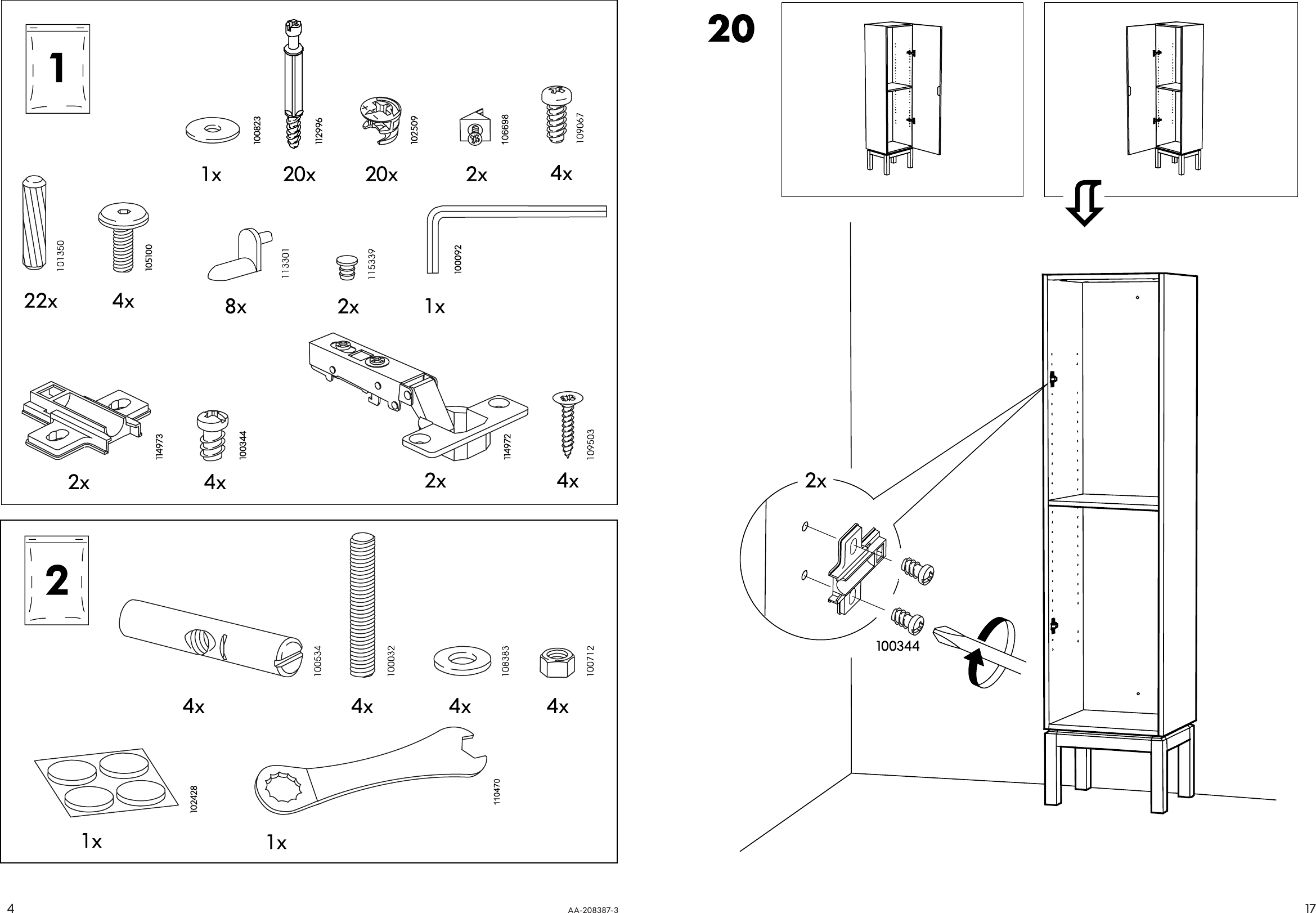 Page 4 of 10 - Ikea Ikea-Ikea-Stockholm-Cabinet-16-1-8X67-3-4-Assembly-Instruction