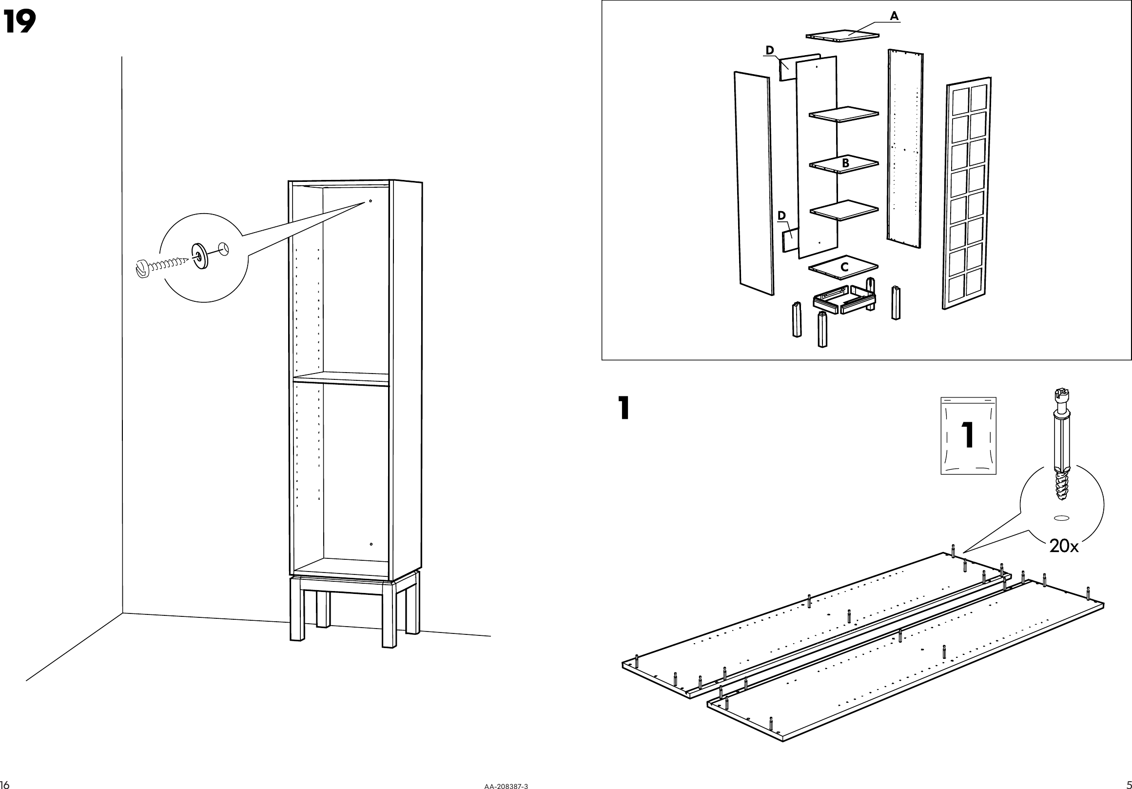 Page 5 of 10 - Ikea Ikea-Ikea-Stockholm-Cabinet-16-1-8X67-3-4-Assembly-Instruction
