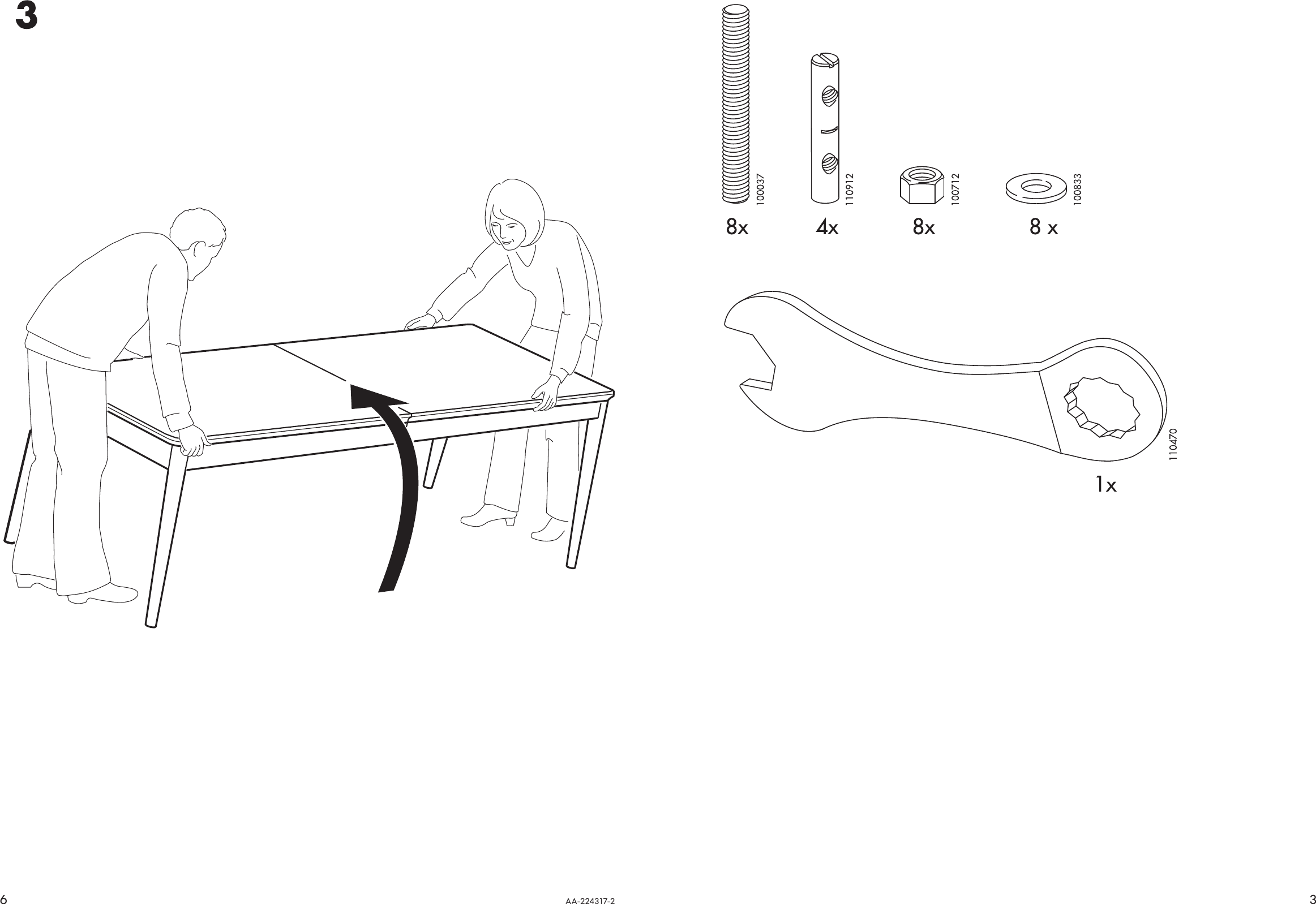 Page 3 of 4 - Ikea Ikea-Ikea-Stockholm-Dining-Table-71-93X35-Assembly-Instruction
