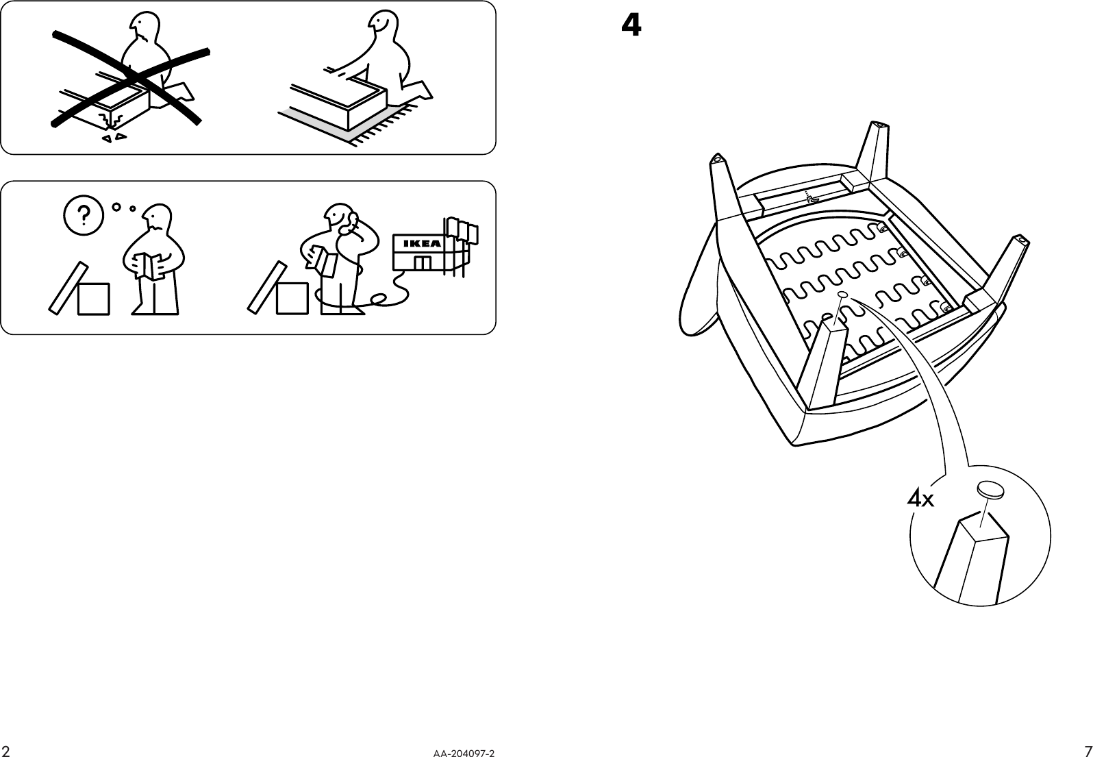 Page 2 of 4 - Ikea Ikea-Ikea-Stockholm-Easy-Chair-Frame-Assembly-Instruction