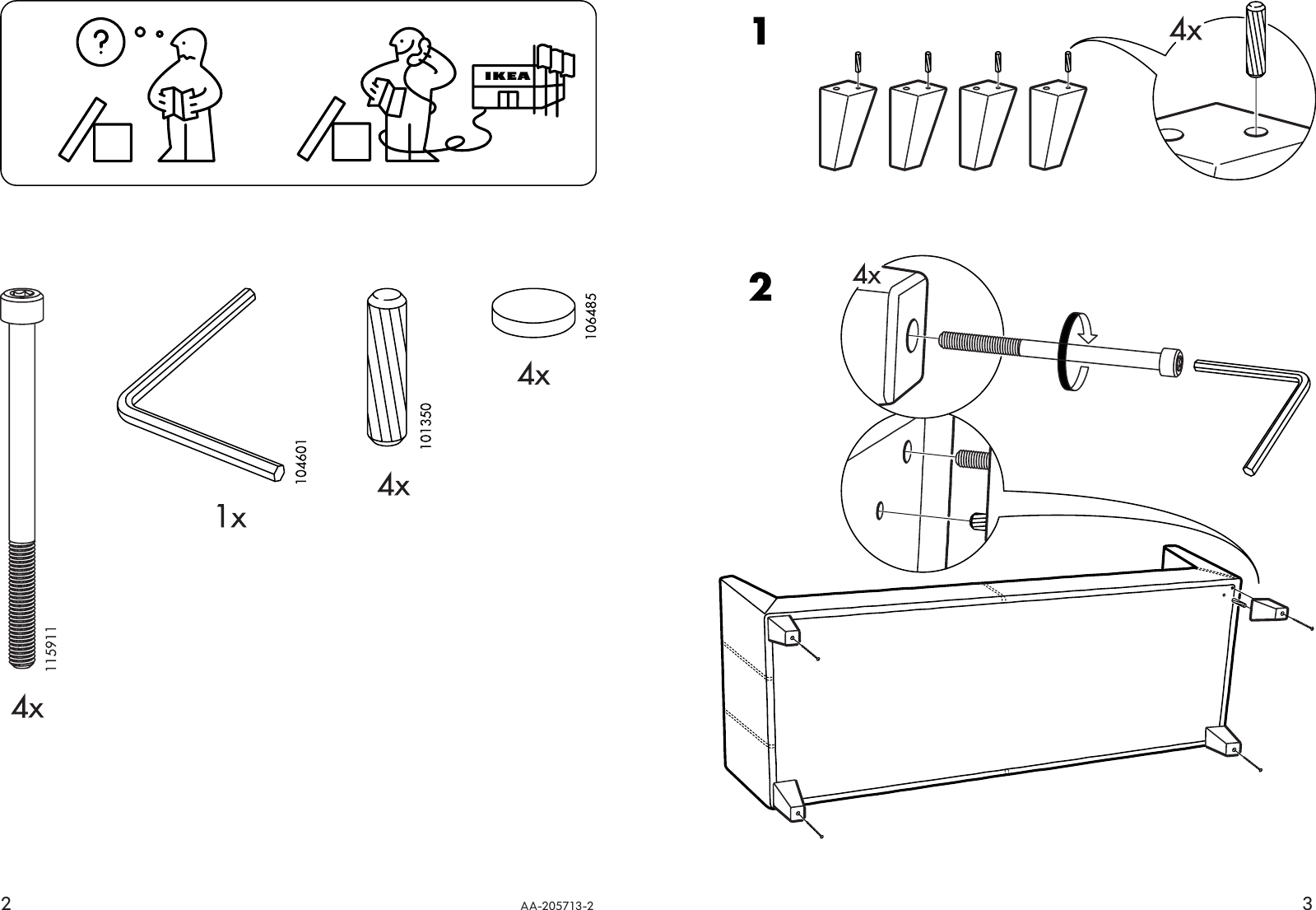 Page 2 of 2 - Ikea Ikea-Ikea-Stockholm-Leather-Sofa-Frame-Assembly-Instruction