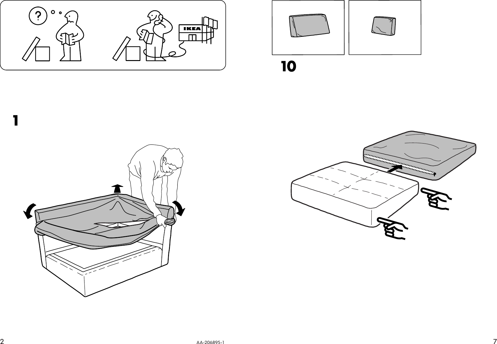 Page 2 of 4 - Ikea Ikea-Ikea-Stockholm-Sofa-Cover-3-5-Seat-Assembly-Instruction
