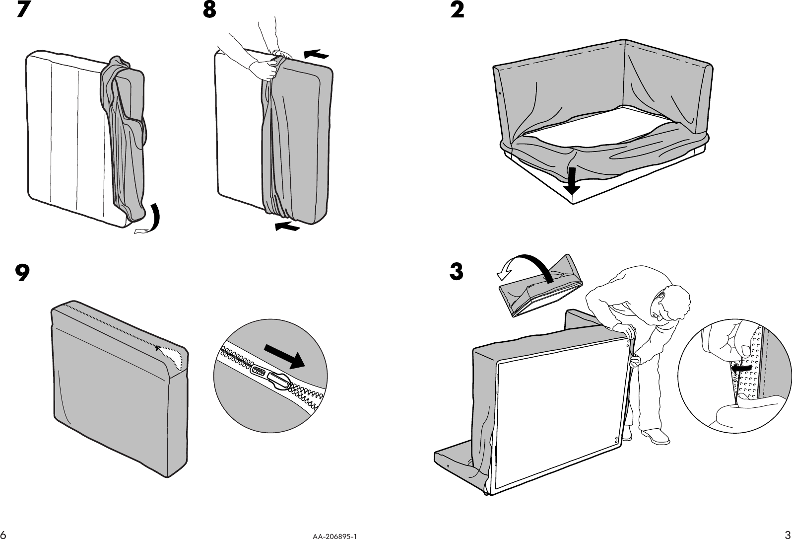Page 3 of 4 - Ikea Ikea-Ikea-Stockholm-Sofa-Cover-3-5-Seat-Assembly-Instruction