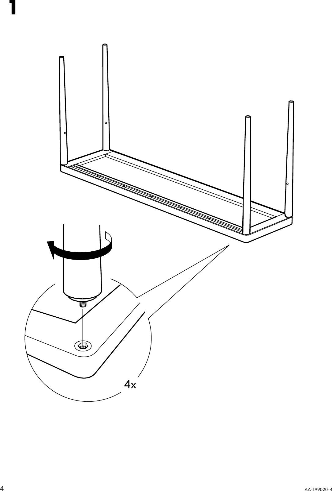 Page 4 of 8 - Ikea Ikea-Ikea-Stockholm-Sofa-Table-59X15-Assembly-Instruction
