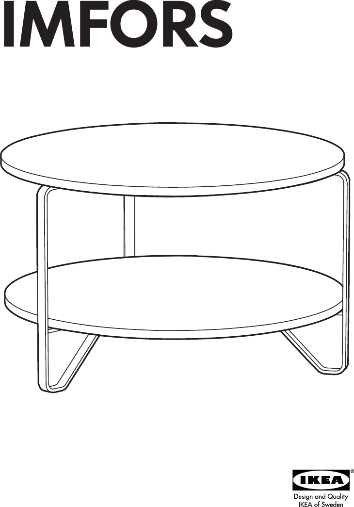 Page 1 of 8 - Ikea Ikea-Imfors-Coffee-Table-31-Round-Assembly-Instruction