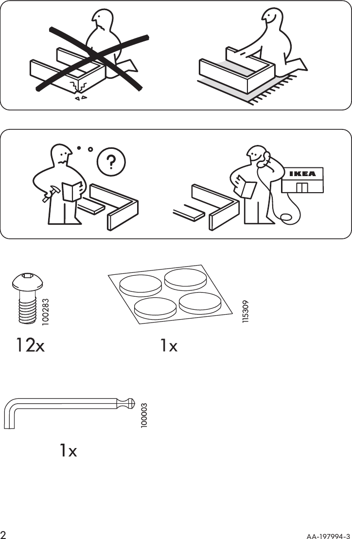 Page 2 of 8 - Ikea Ikea-Imfors-Coffee-Table-31-Round-Assembly-Instruction