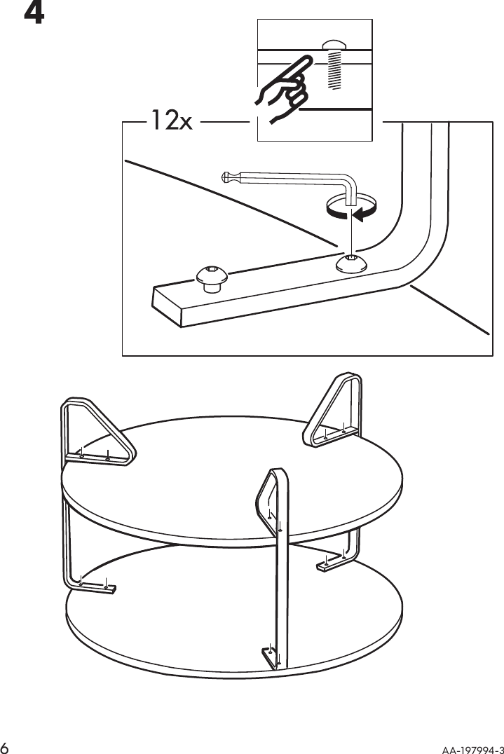 Page 6 of 8 - Ikea Ikea-Imfors-Coffee-Table-31-Round-Assembly-Instruction