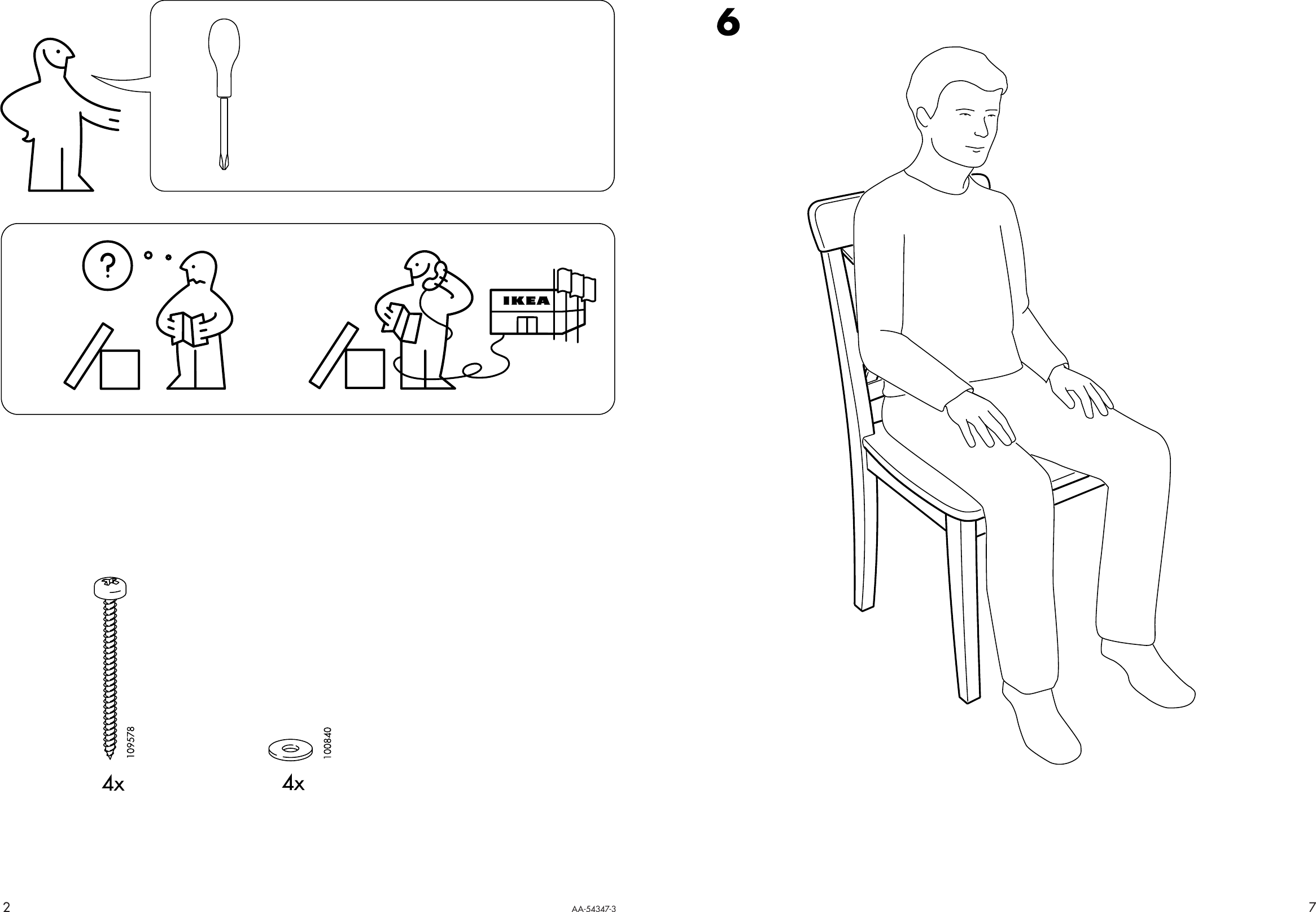 Page 2 of 4 - Ikea Ikea-Ingolf-Chair-Assembly-Instruction-2  Ikea-ingolf-chair-assembly-instruction
