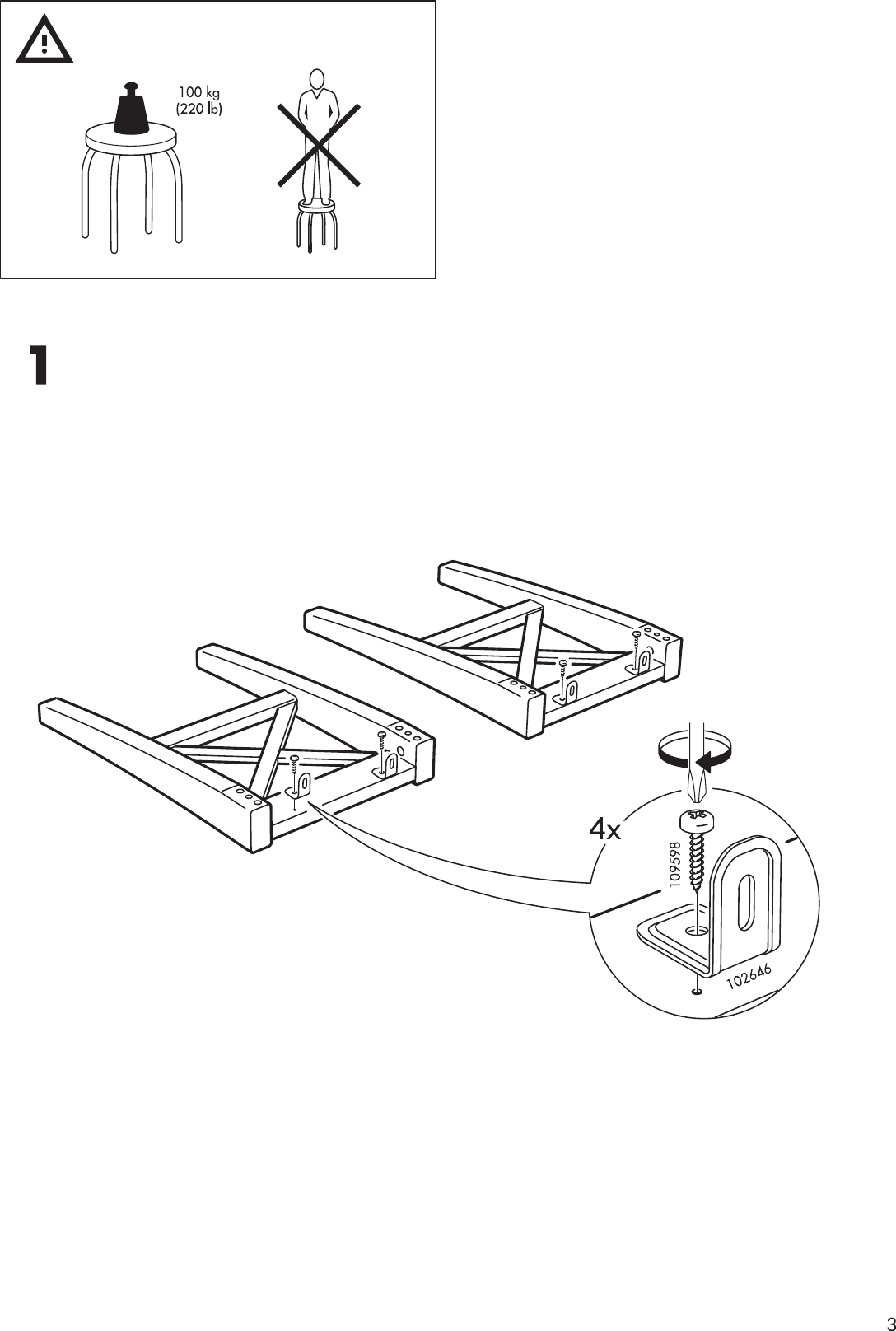 Page 3 of 8 - Ikea Ikea-Ingolf-Stool-Assembly-Instruction