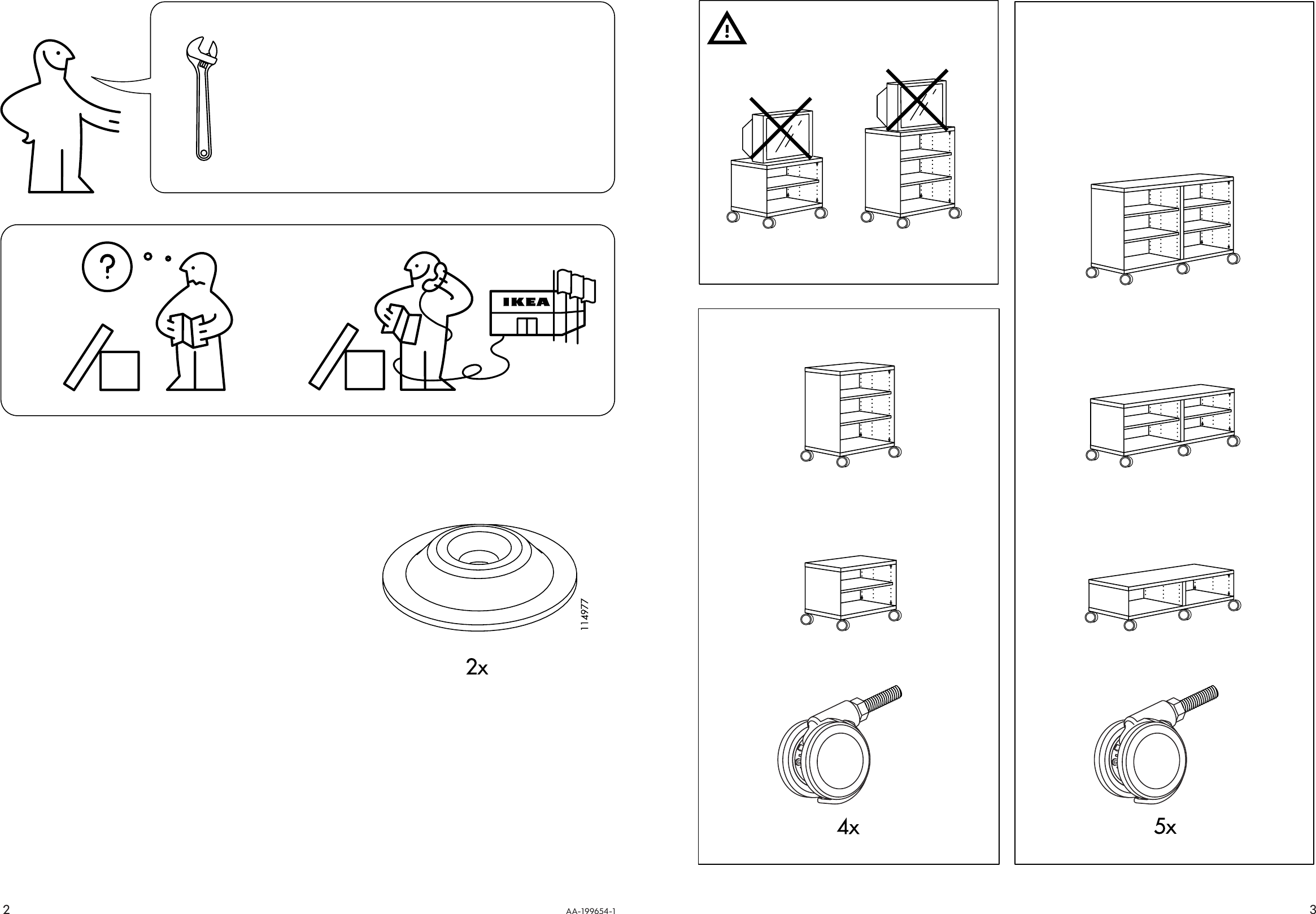 Page 2 of 2 - Ikea Ikea-Inreda-Casters-3-2Pk-Assembly-Instruction