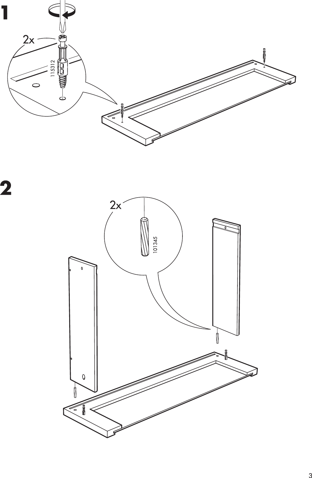 Page 3 of 8 - Ikea Ikea-Inreda-Drawer-23-5-8X15-3-4-Assembly-Instruction