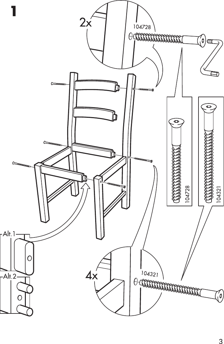 Page 3 of 4 - Ikea Ikea-Ivar-Chair-Pine-Assembly-Instruction